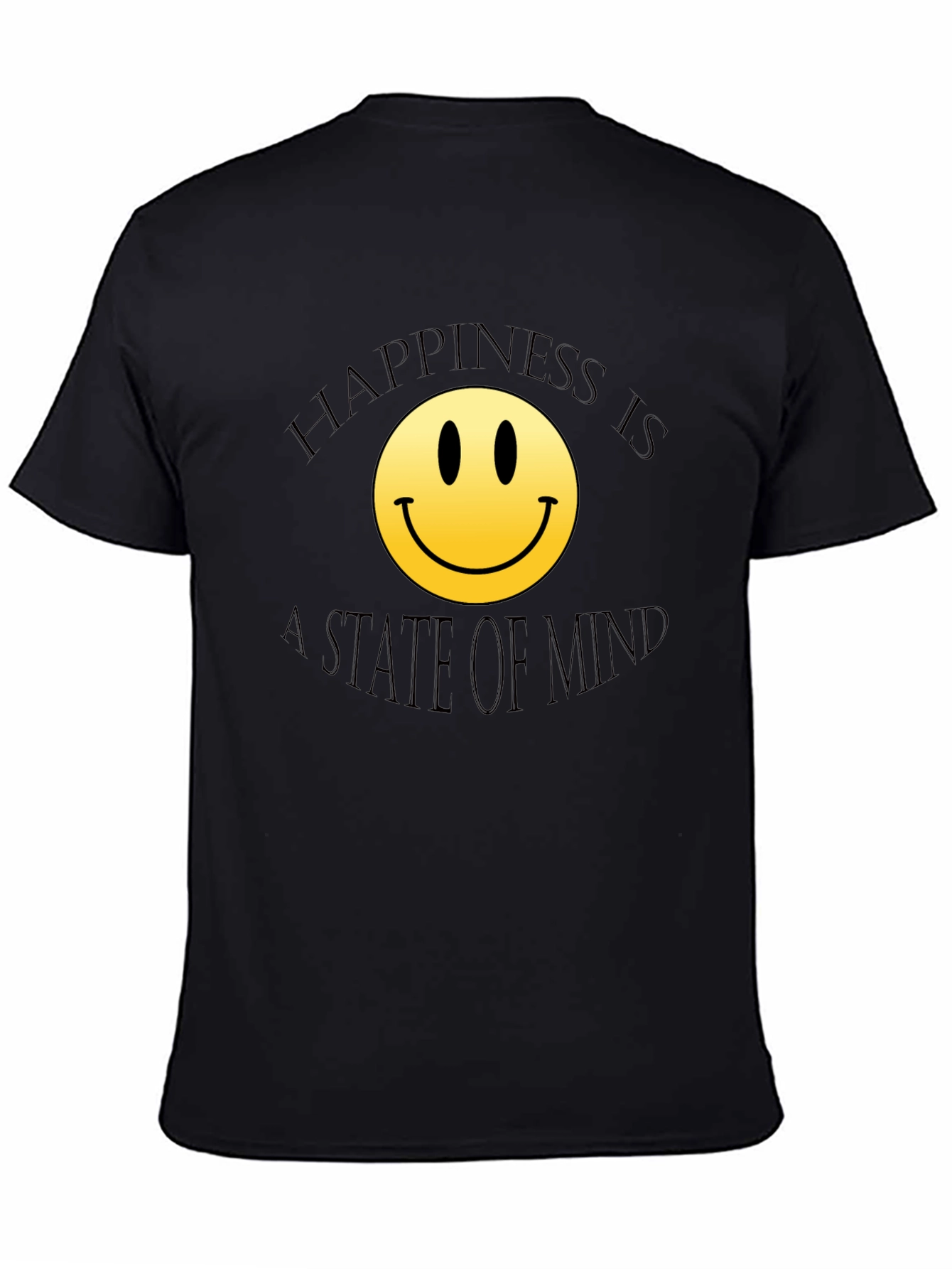 Happiness State of Mind Black T-Shirt