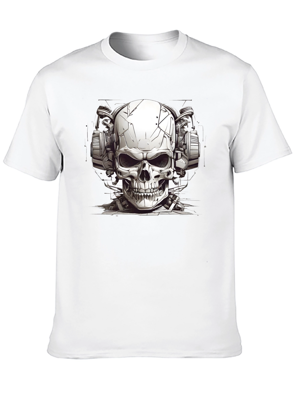 Skull Headphones Graphic Tee - Edgy Style