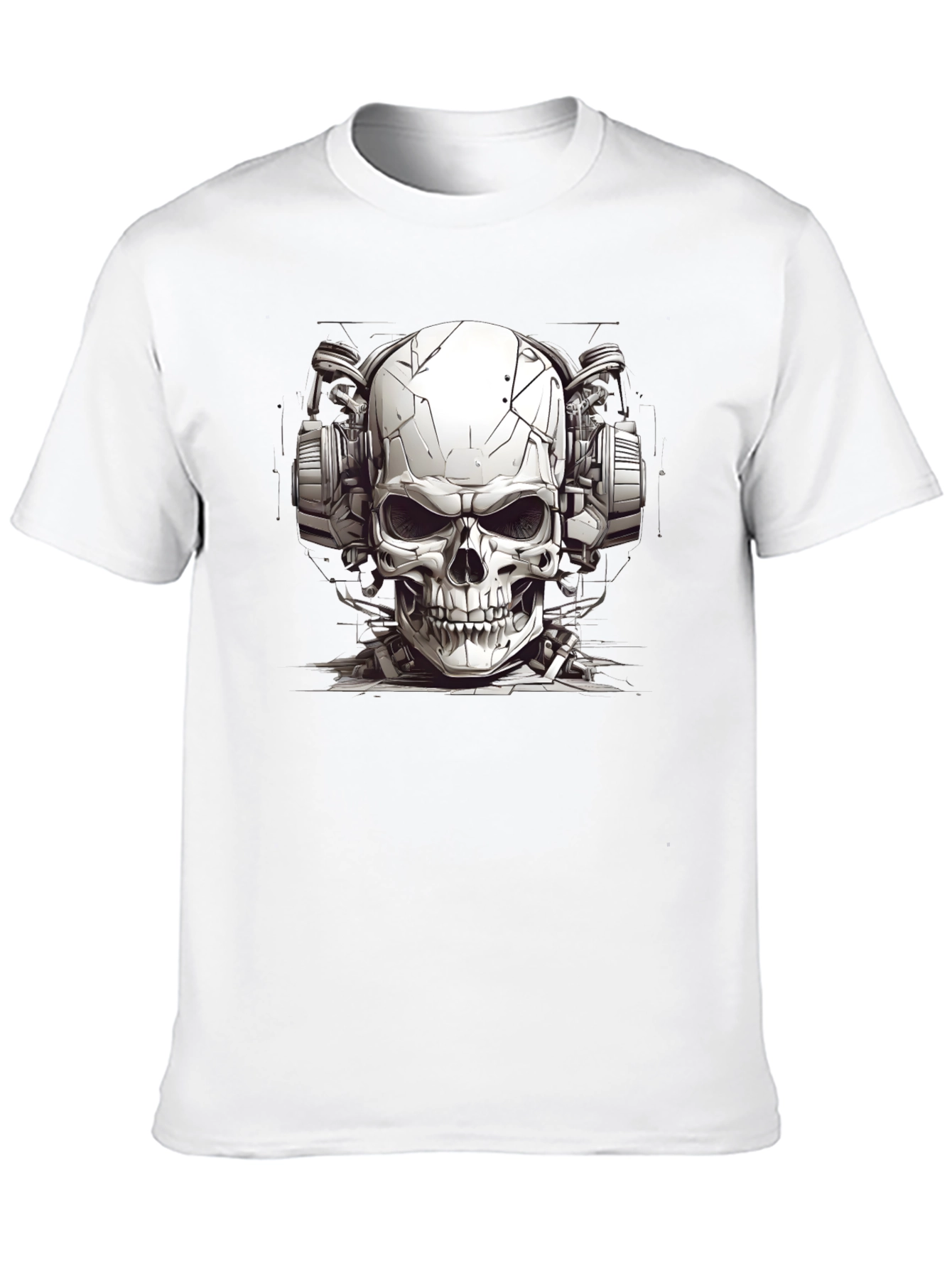 Skull Headphones Graphic Tee - Edgy Style