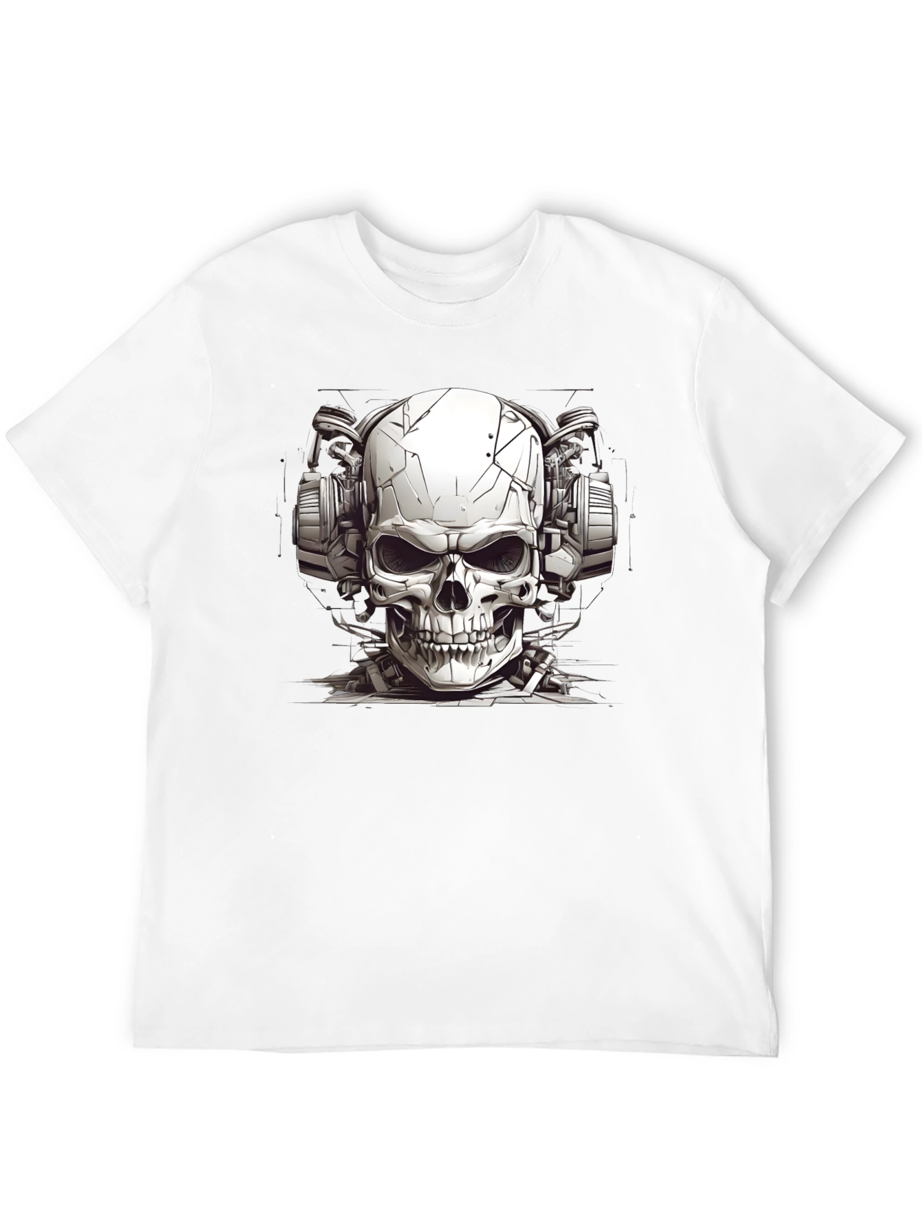 Skull Headphones Graphic Tee - Edgy Style