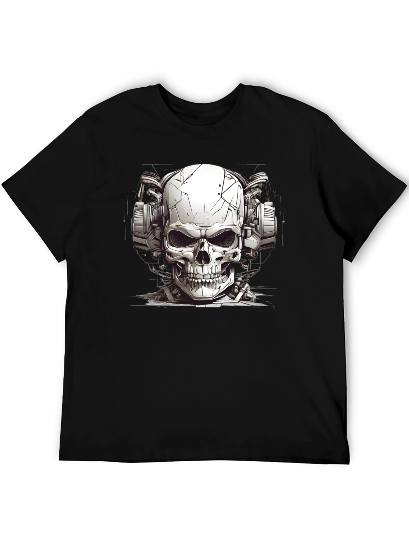 Skull Headphones Graphic Tee - Edgy Style
