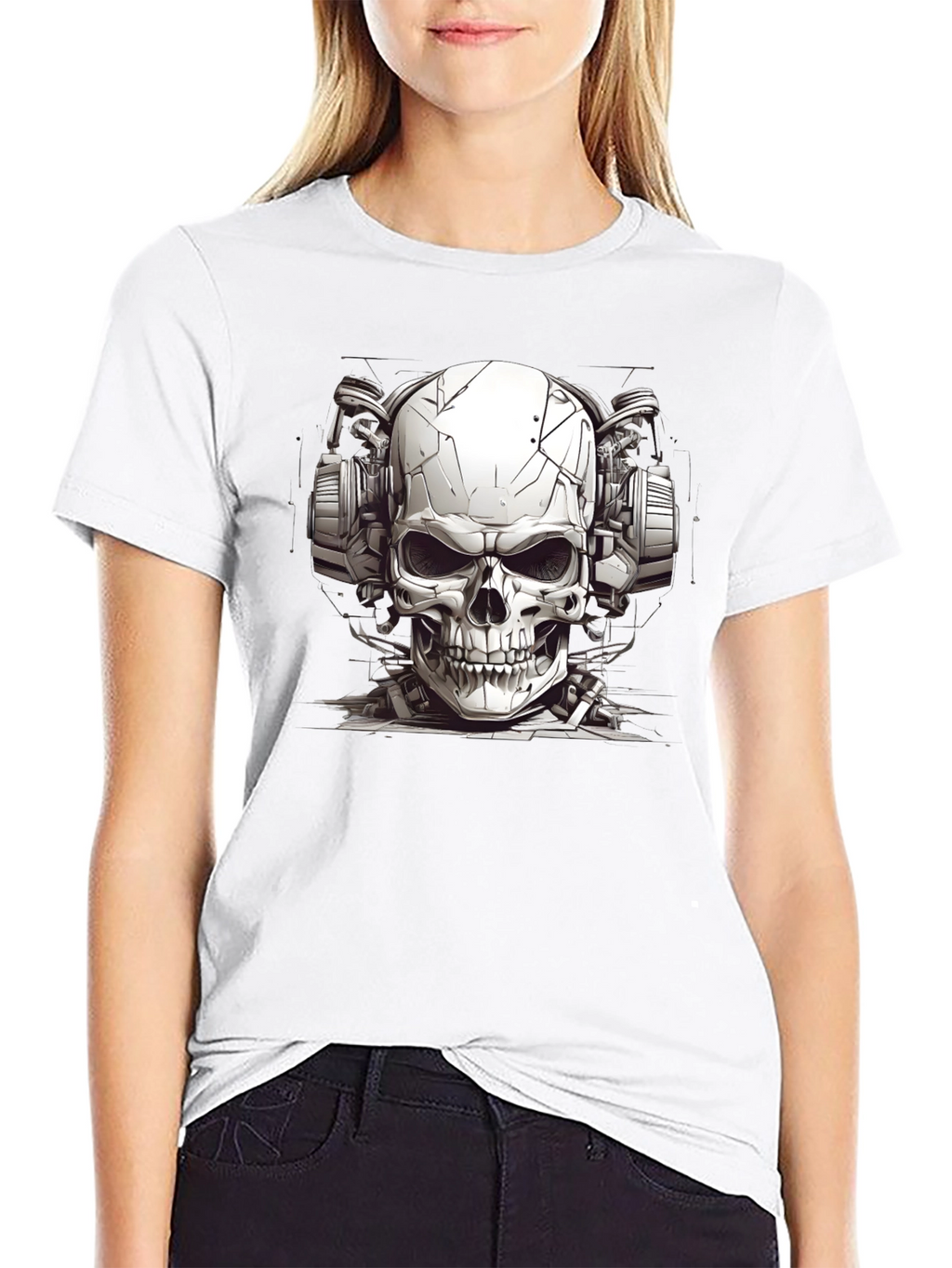 Skull Headphones Graphic Tee - Edgy Style