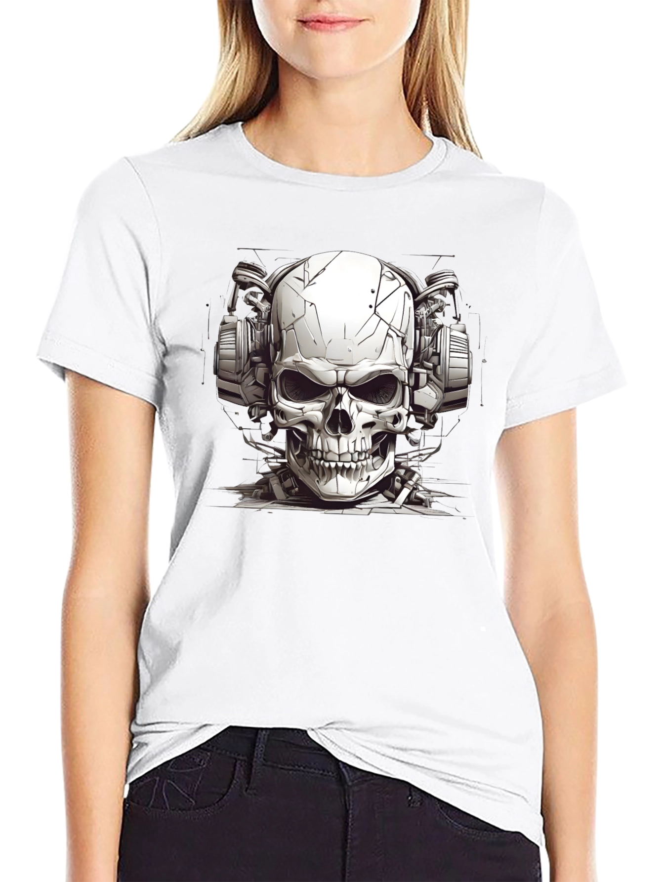 Skull Headphones Graphic Tee - Edgy Style