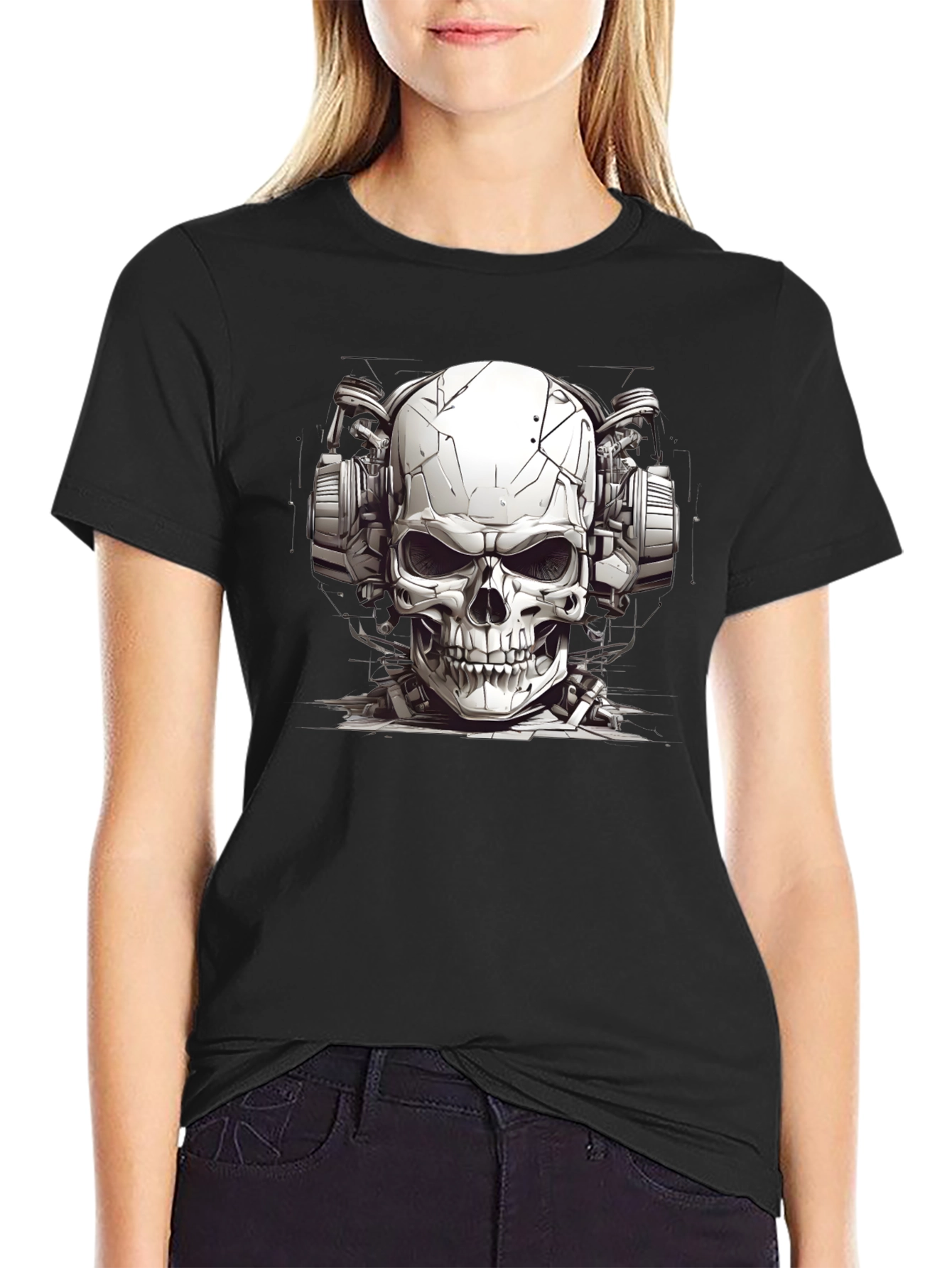 Skull Headphones Graphic Tee - Edgy Style