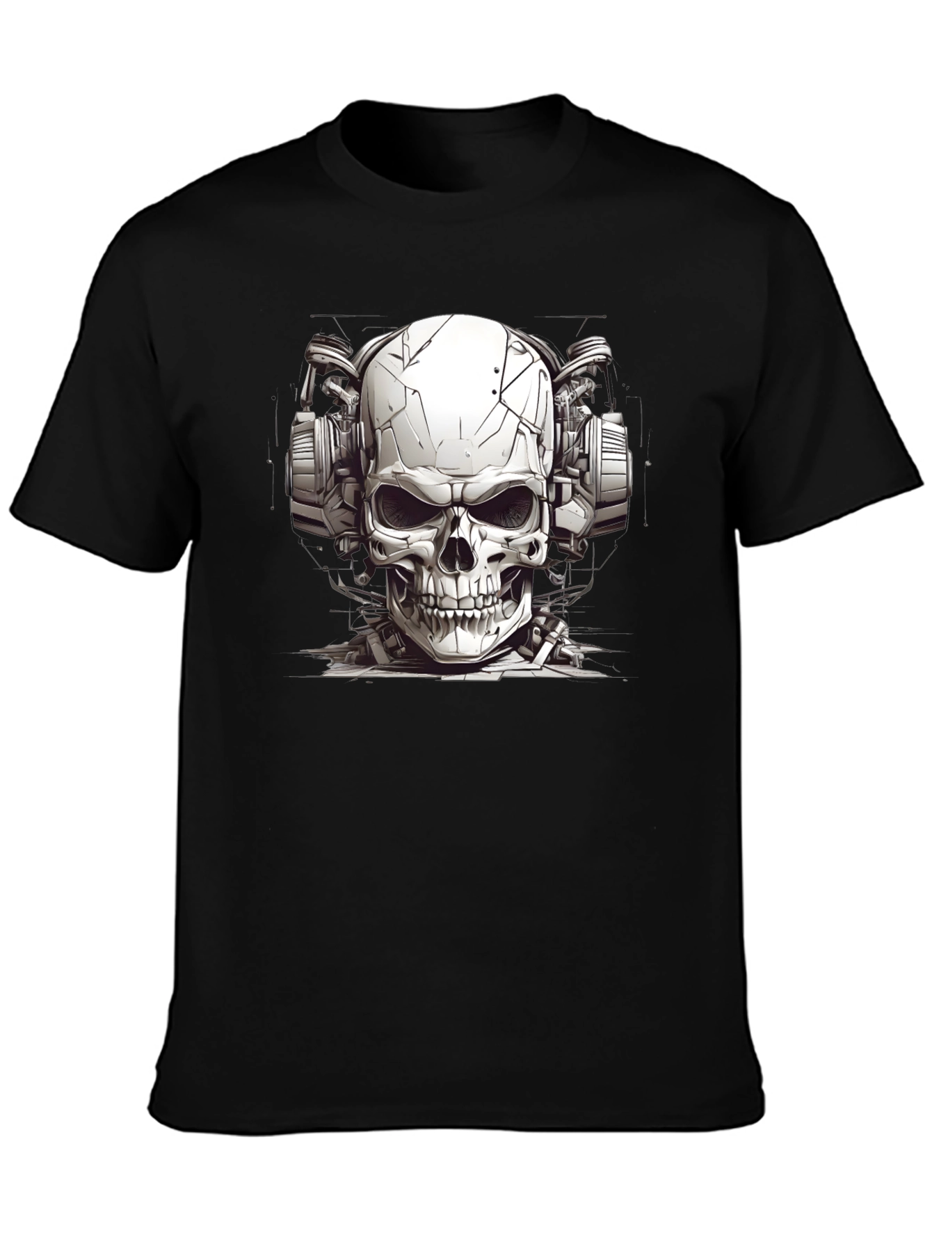 Skull Headphones Graphic Tee - Edgy Style