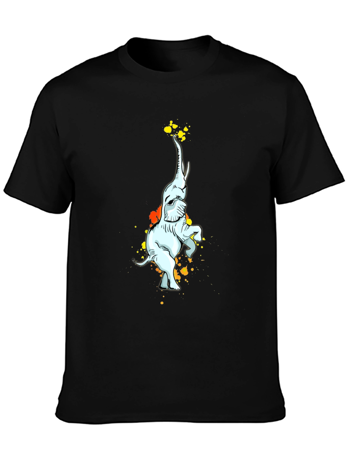 Elephant Art Black T-Shirt