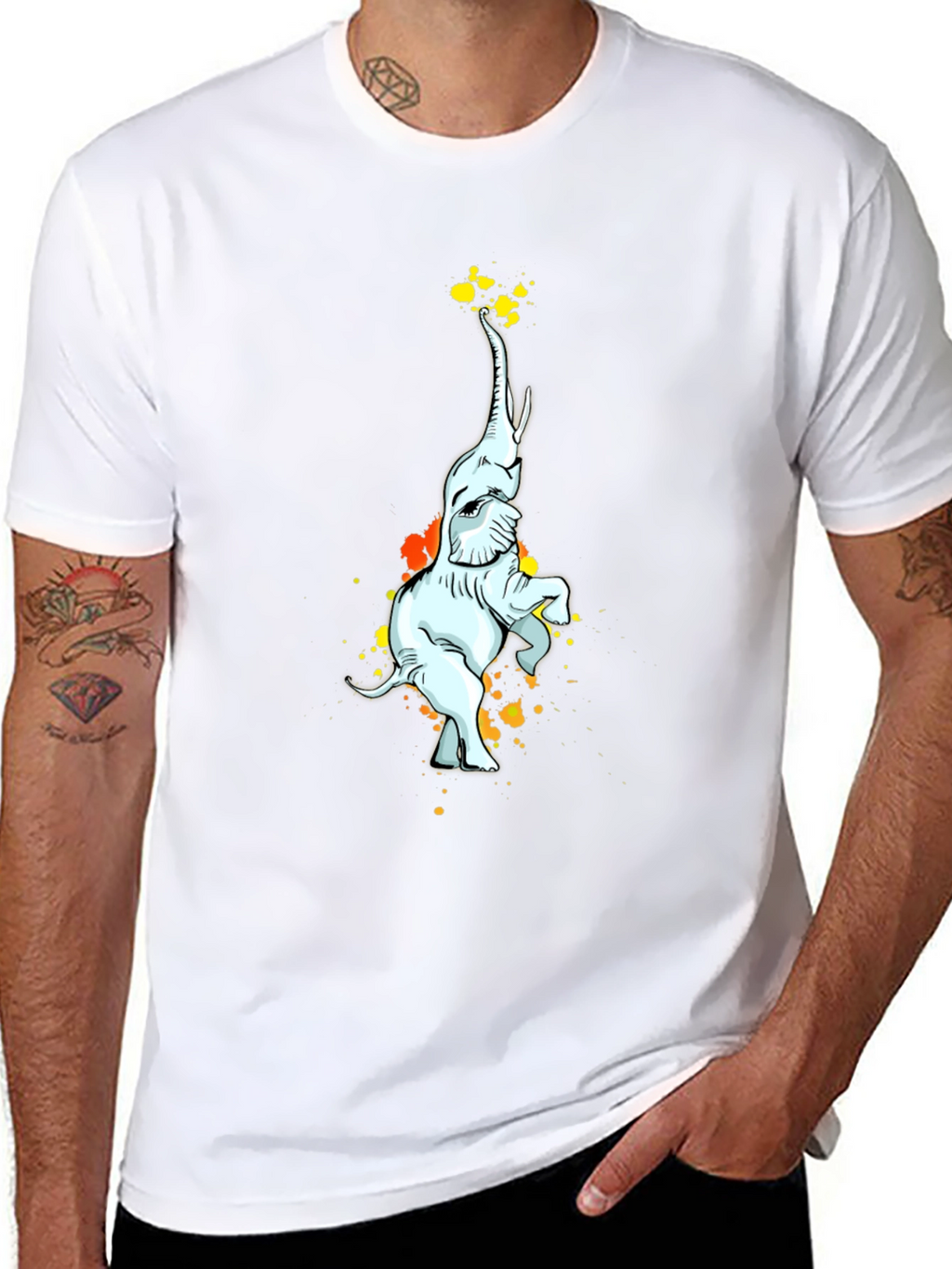 Elephant Art Black T-Shirt