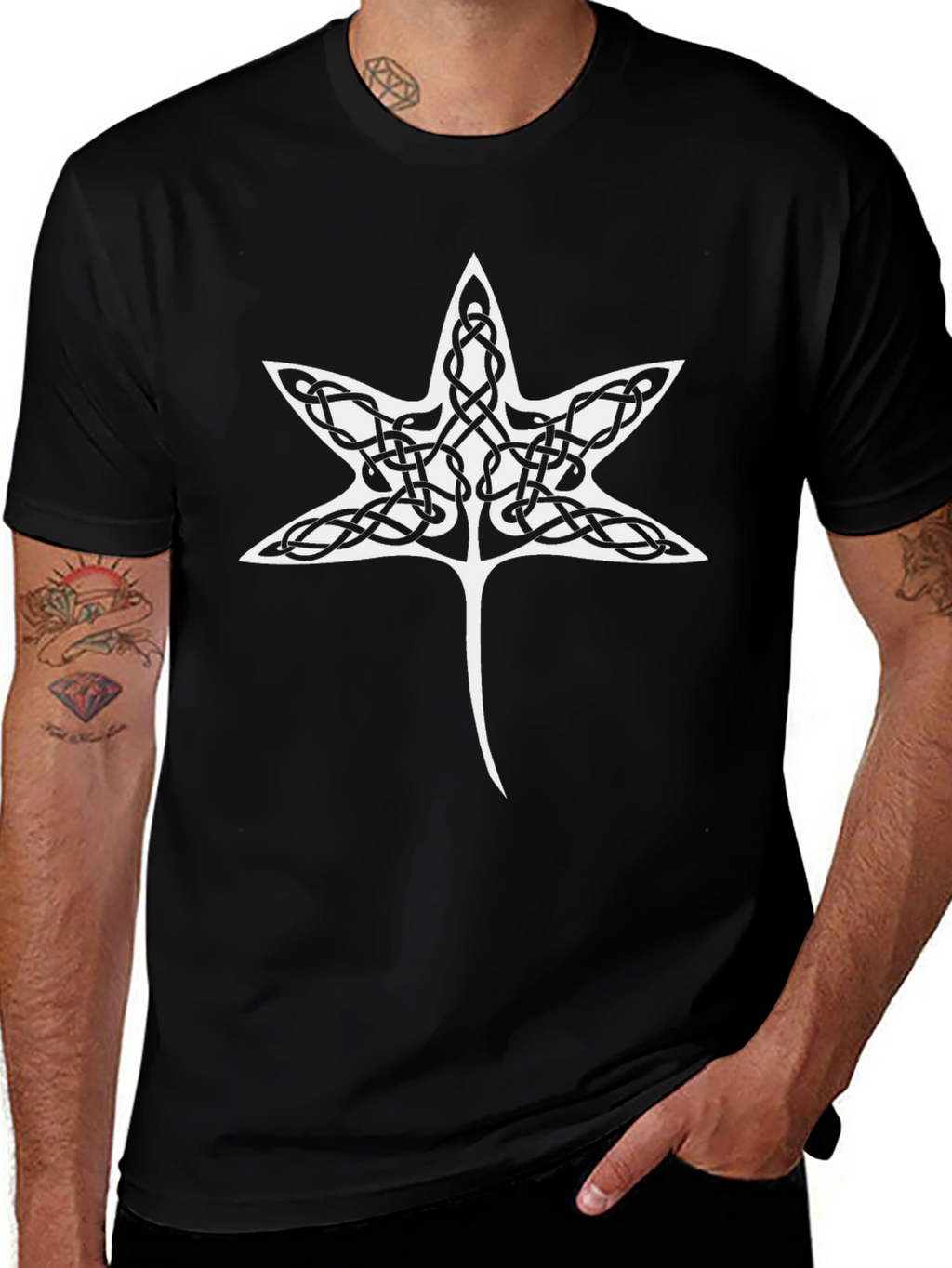 Celtic Knot Star T-Shirt - Black