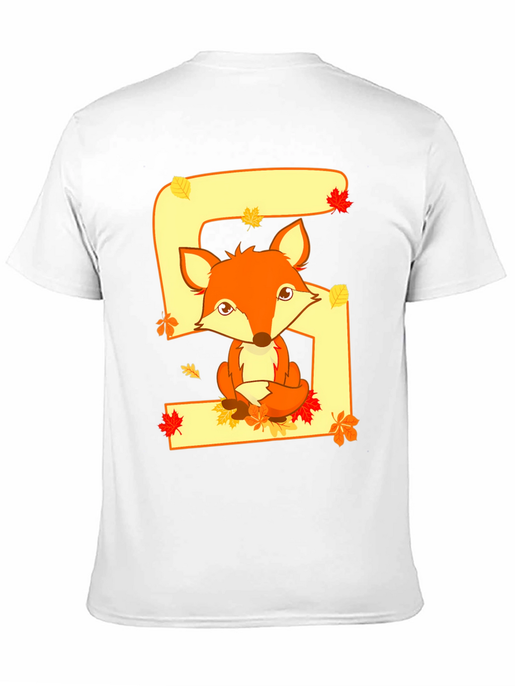 Cute Fox Number 5 Birthday T-Shirt
