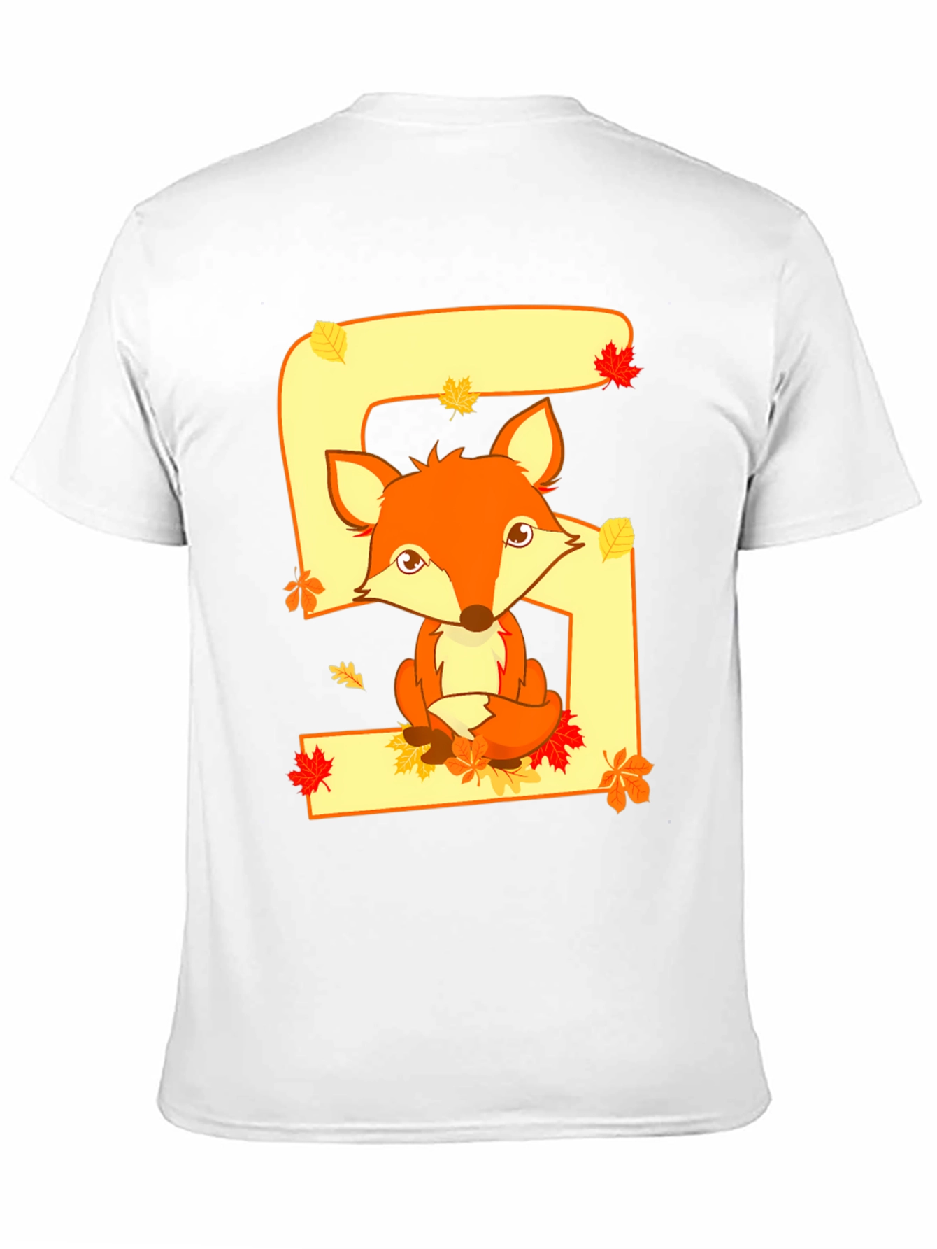 Cute Fox Number 5 Birthday T-Shirt