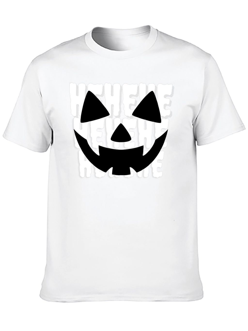 Hehehe Halloween T-Shirt - Spooky Pumpkin Face Design