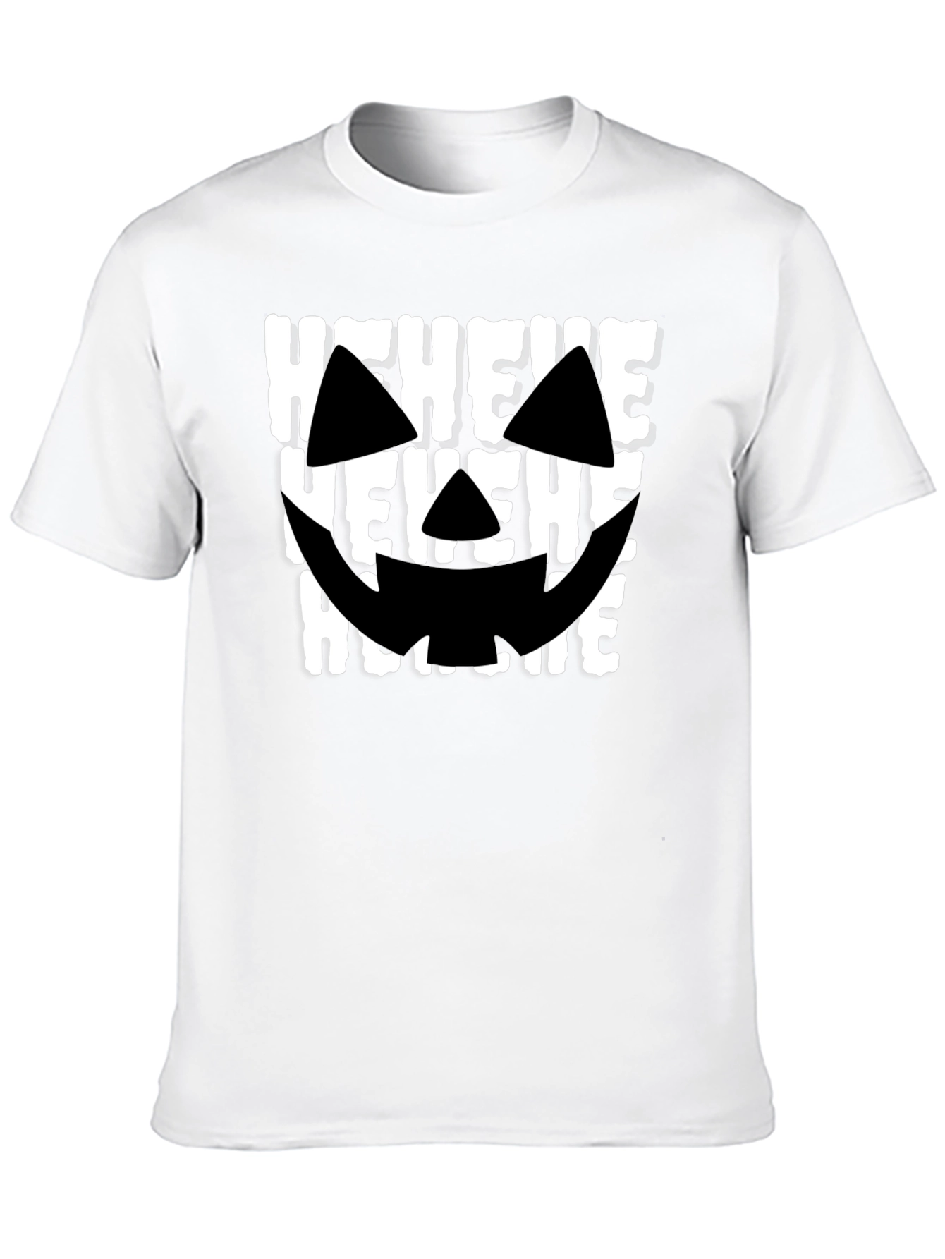 Hehehe Halloween T-Shirt - Spooky Pumpkin Face Design
