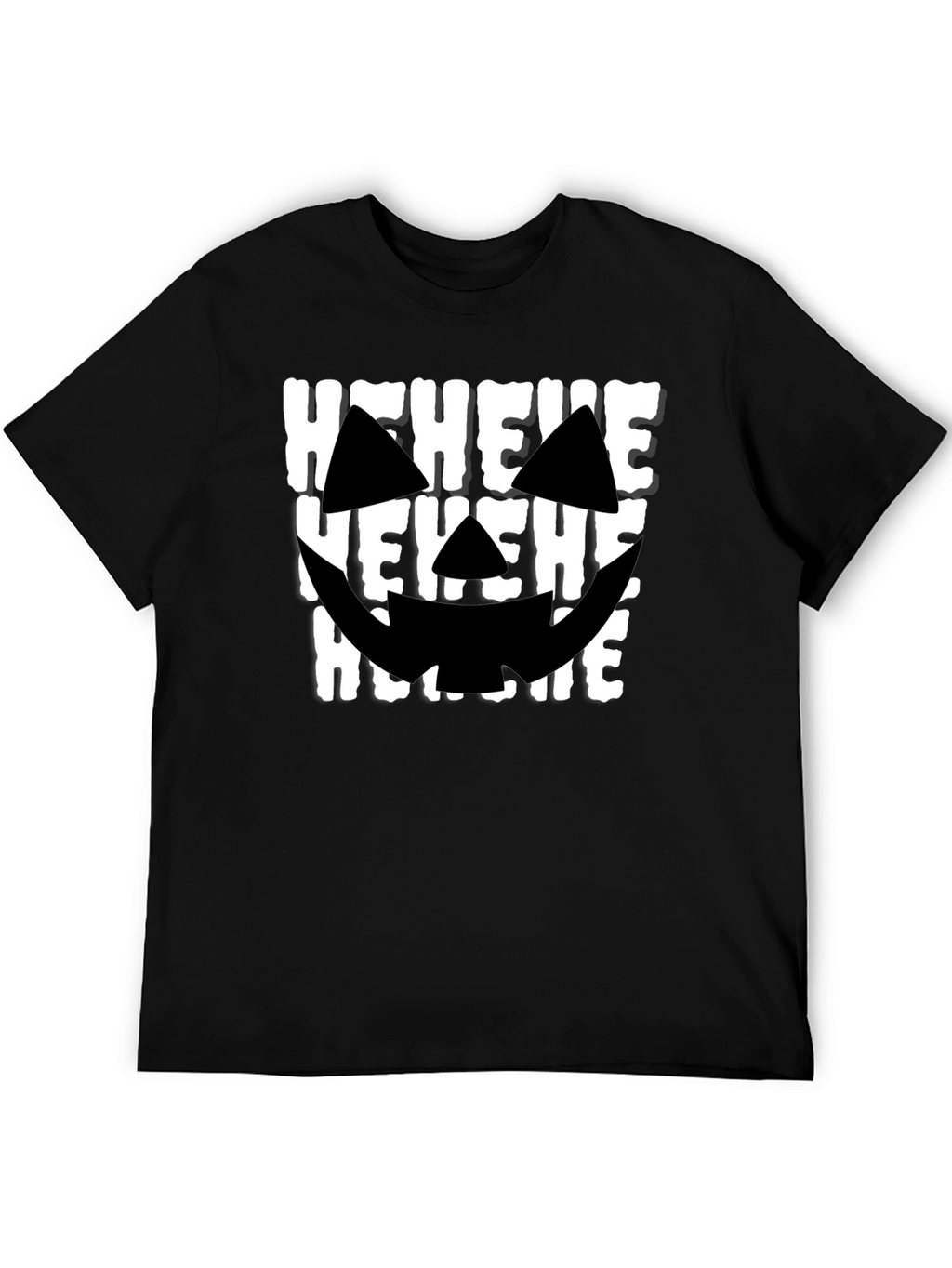 Hehehe Halloween T-Shirt - Spooky Pumpkin Face Design