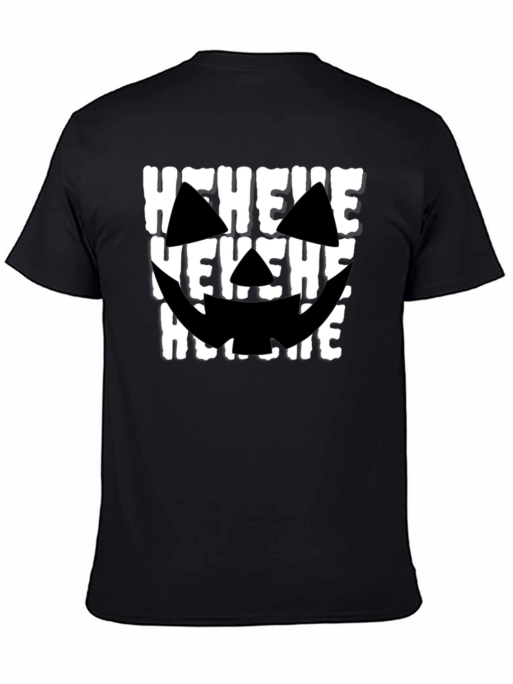 Hehehe Halloween T-Shirt - Spooky Pumpkin Face Design
