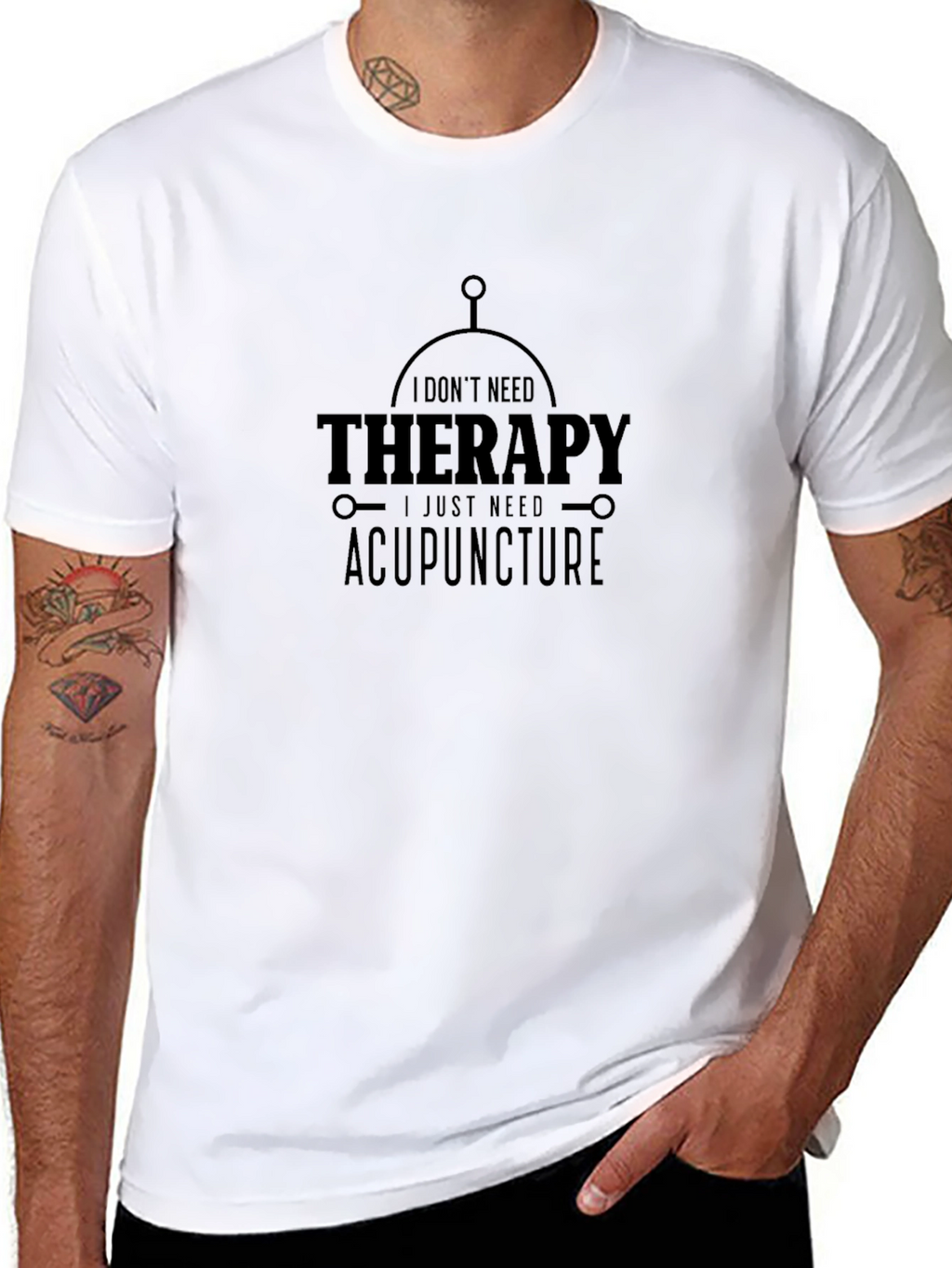 Acupuncture Therapy Black Graphic T-Shirt
