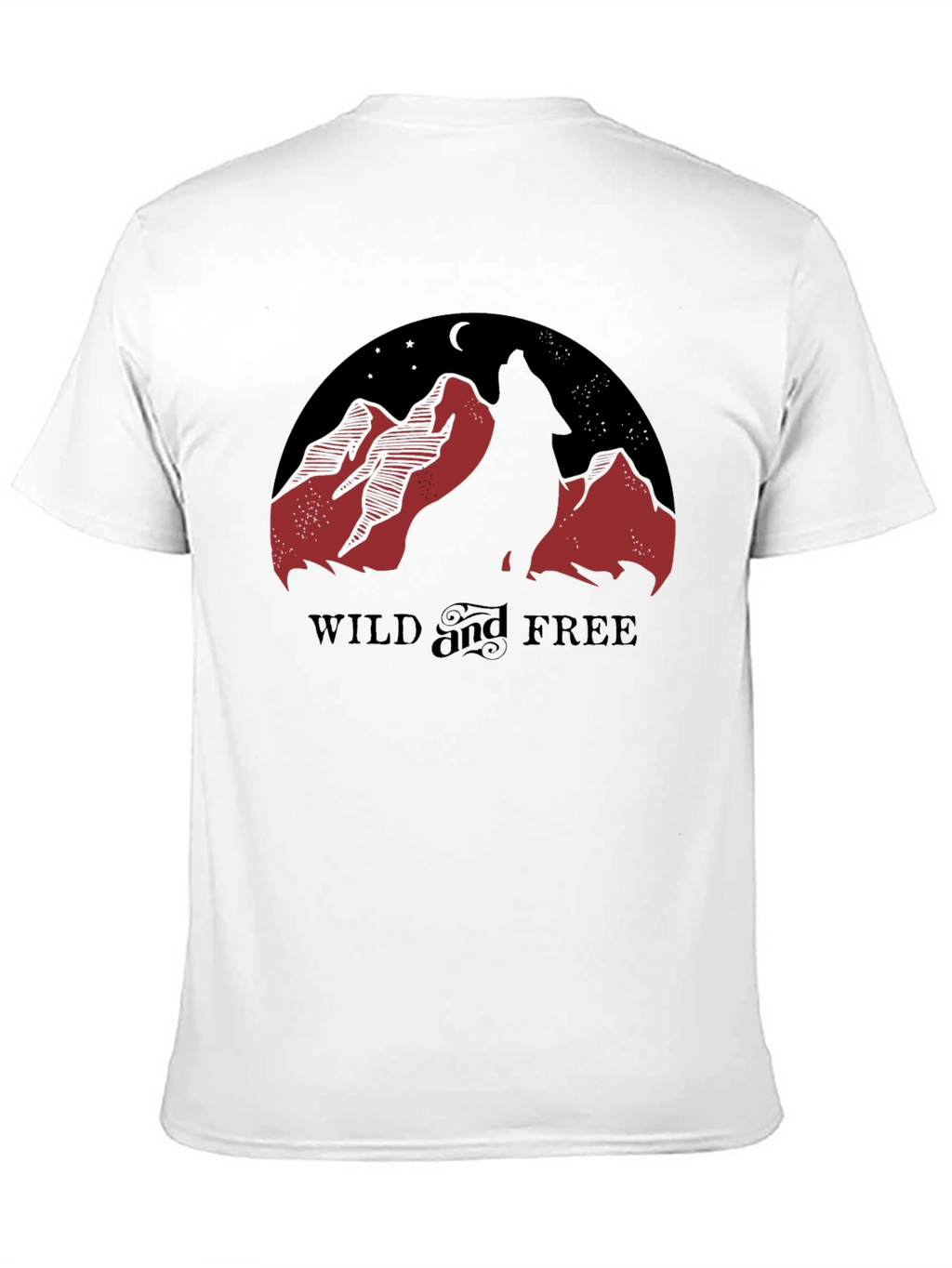 Wild and Free Graphic Tee - Wolf Mountain Design