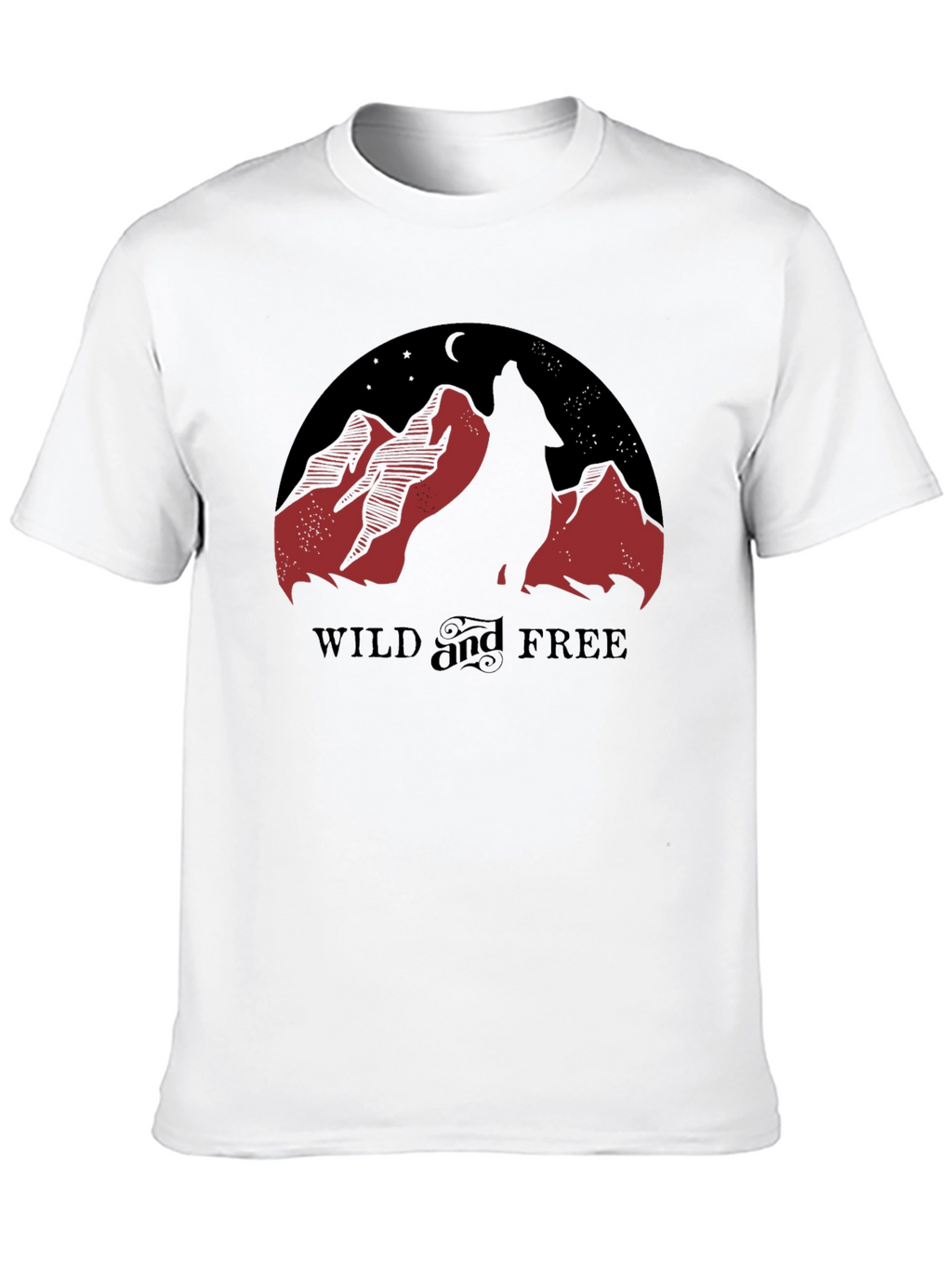 Wild and Free Graphic Tee - Wolf Mountain Design