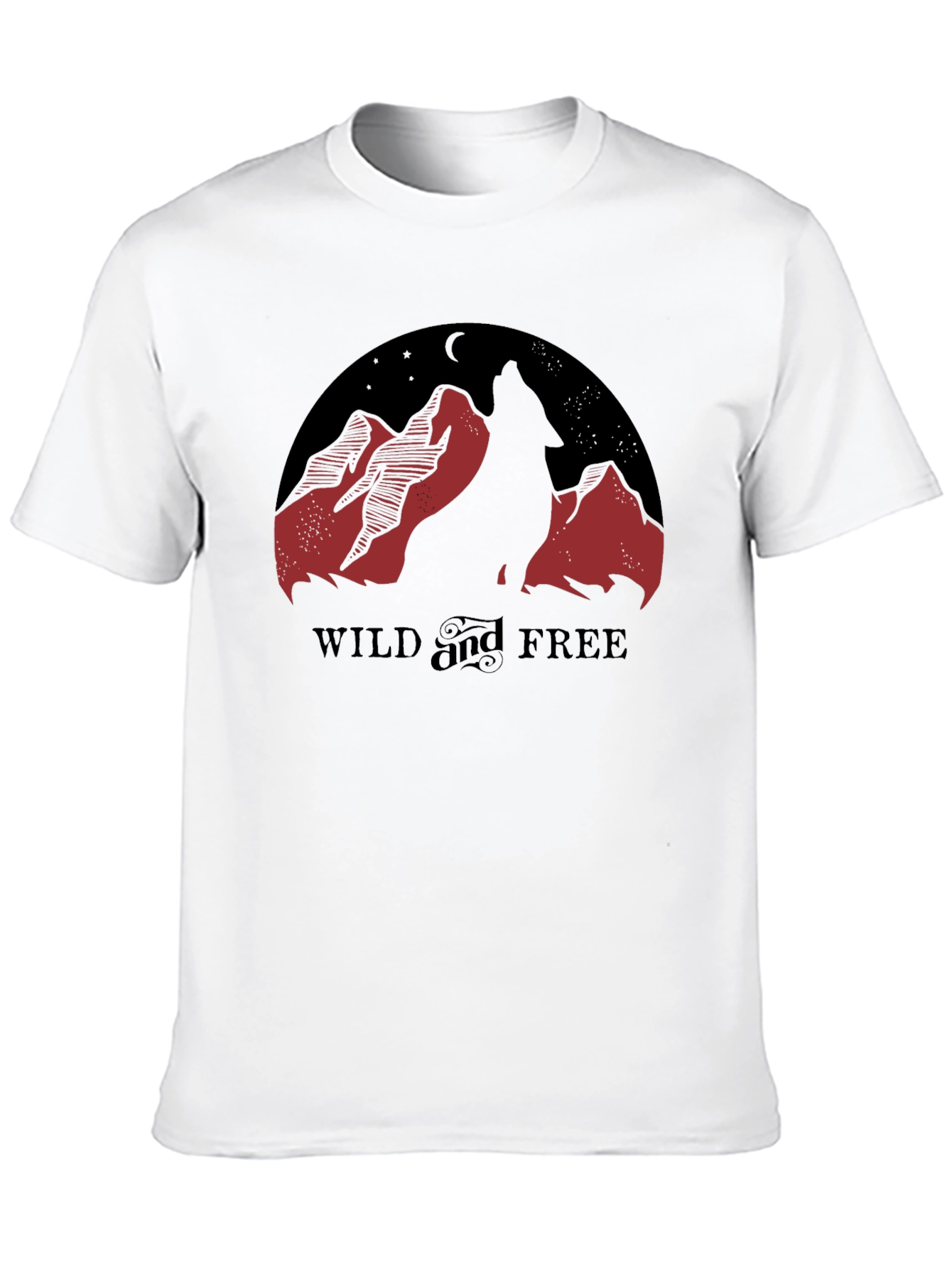 Wild and Free Graphic Tee - Wolf Mountain Design