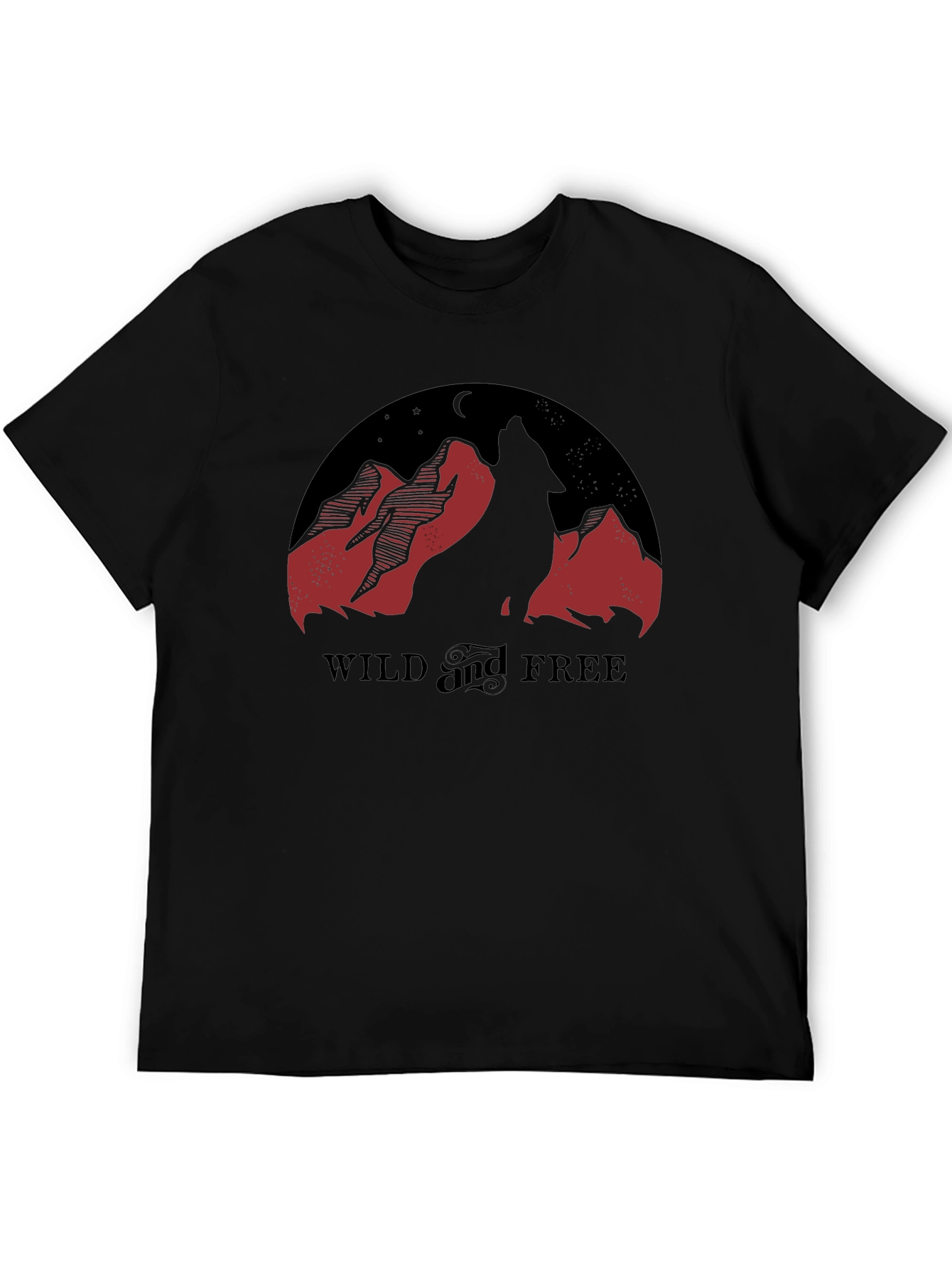 Wild and Free Graphic Tee - Wolf Mountain Design