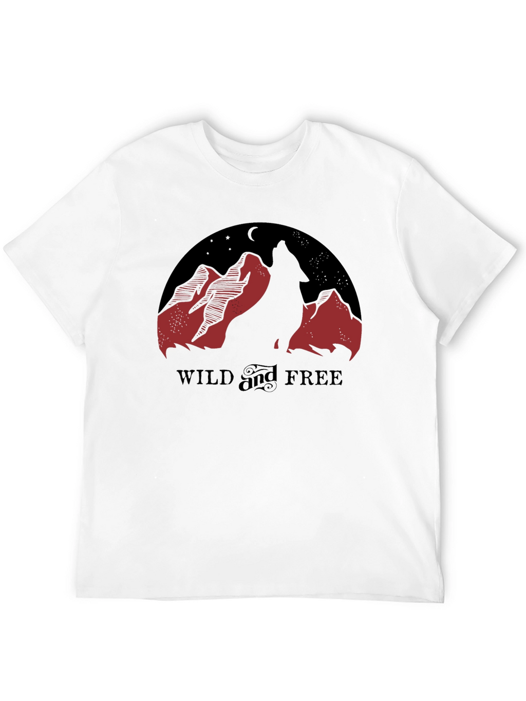 Wild and Free Graphic Tee - Wolf Mountain Design