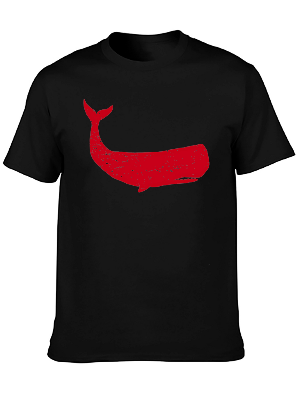Red Whale Graphic Tee - Black Cotton T-Shirt