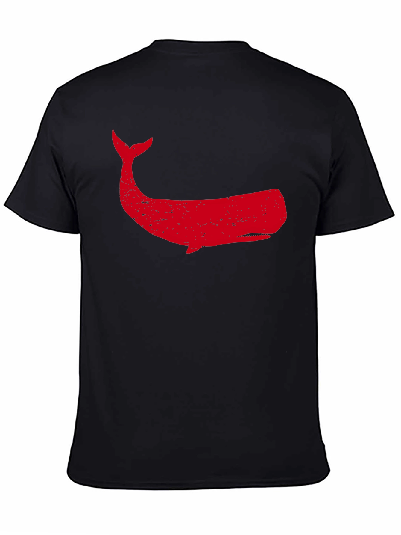 Red Whale Graphic Tee - Black Cotton T-Shirt
