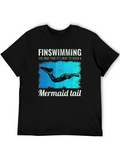 Finswimming Mermaid Tail Black T-Shirt