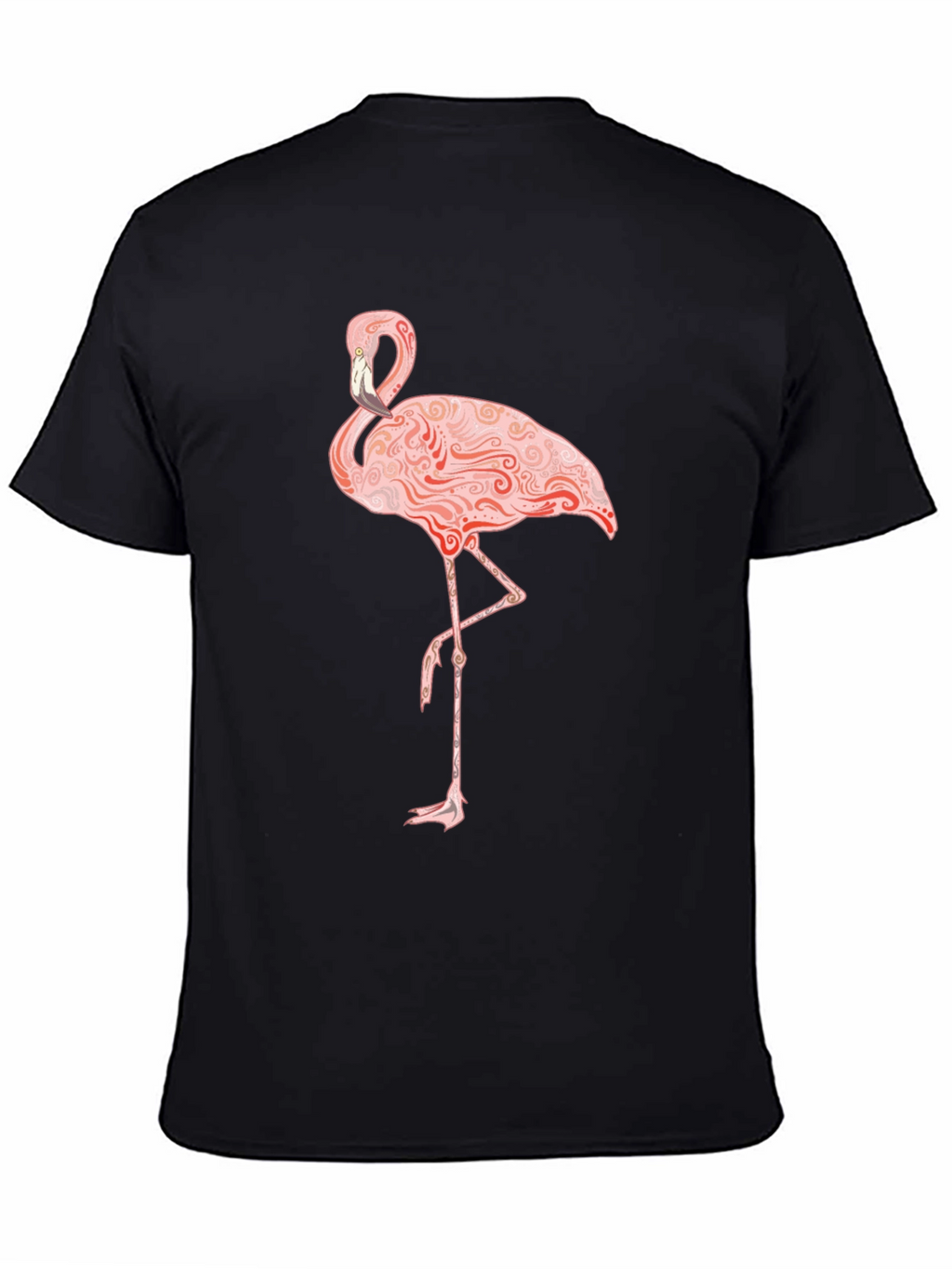Flamingo Graphic Print T-Shirt - Black