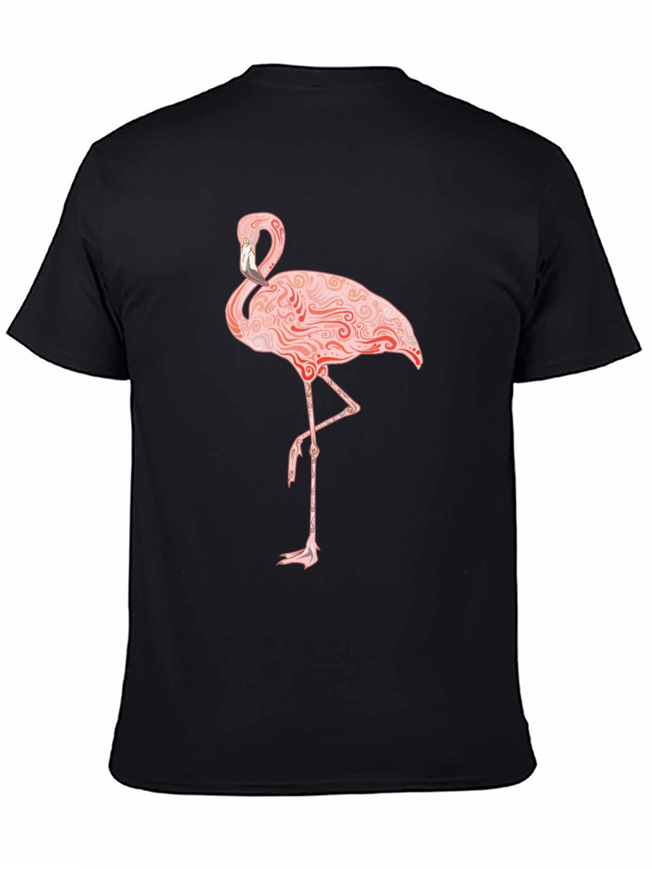 Flamingo Graphic Print T-Shirt - Black