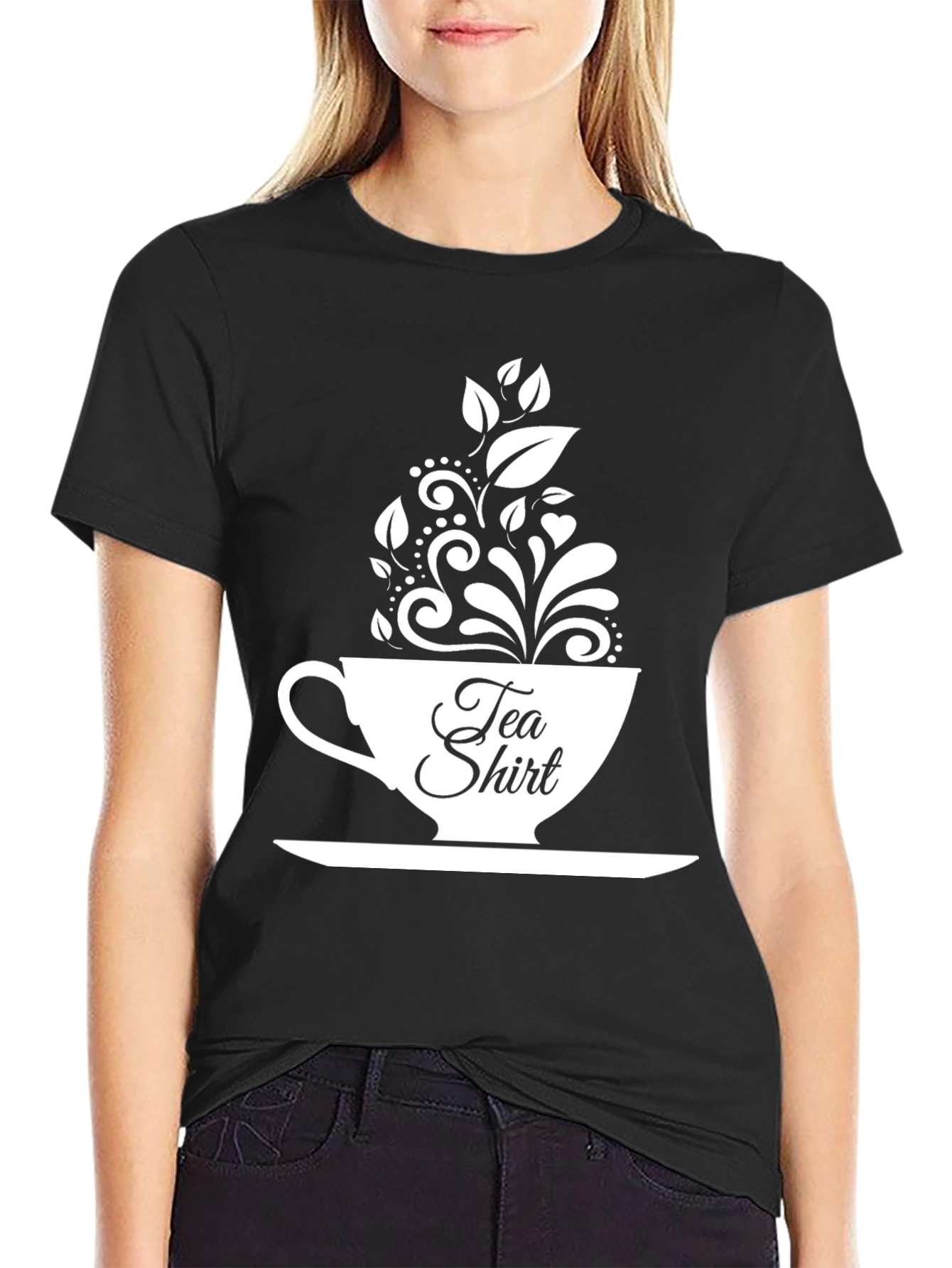 Tea Shirt Graphic Tee - Black Cotton Blend