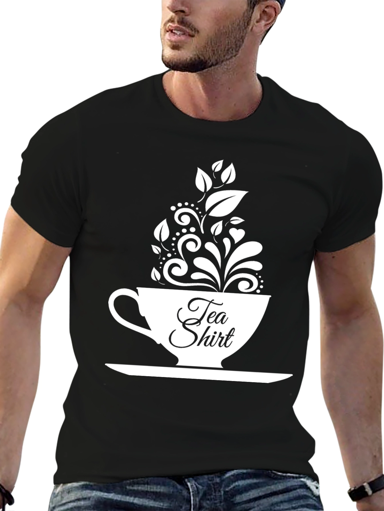 Tea Shirt Graphic Tee - Black Cotton Blend
