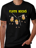 Flute Rocks Black Graphic Tee