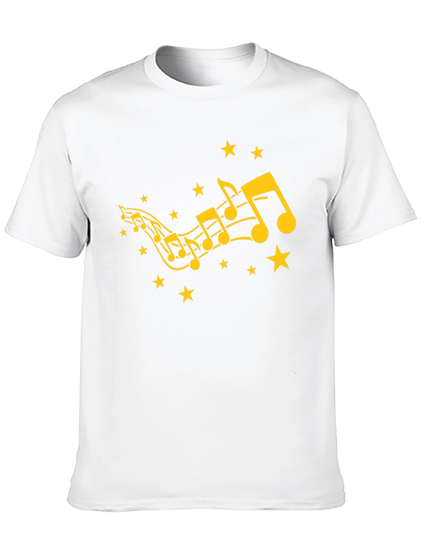Musical Notes & Stars Black Graphic Tee