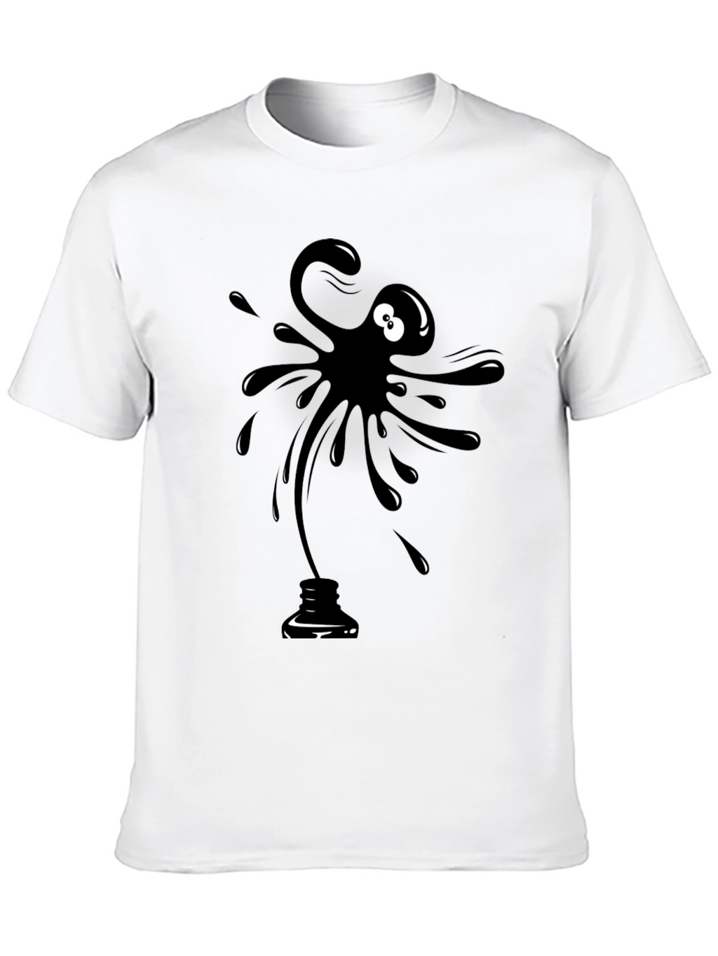 Black Ink Blob Graphic T-Shirt - Mens Casual Tee