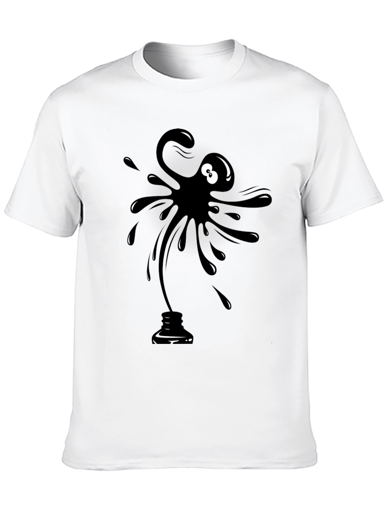 Black Ink Blob Graphic T-Shirt - Mens Casual Tee