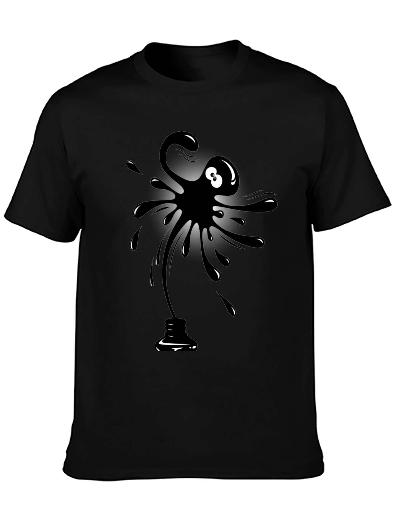 Black Ink Blob Graphic T-Shirt - Mens Casual Tee