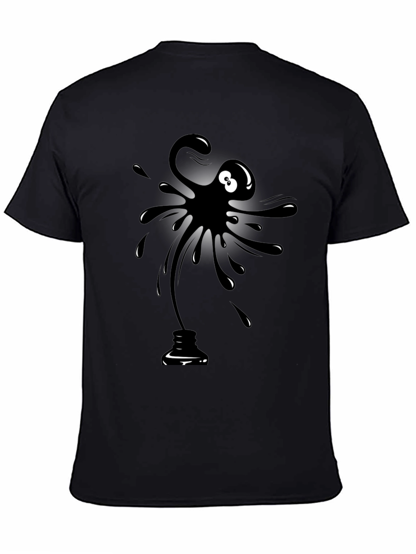 Black Ink Blob Graphic T-Shirt - Mens Casual Tee