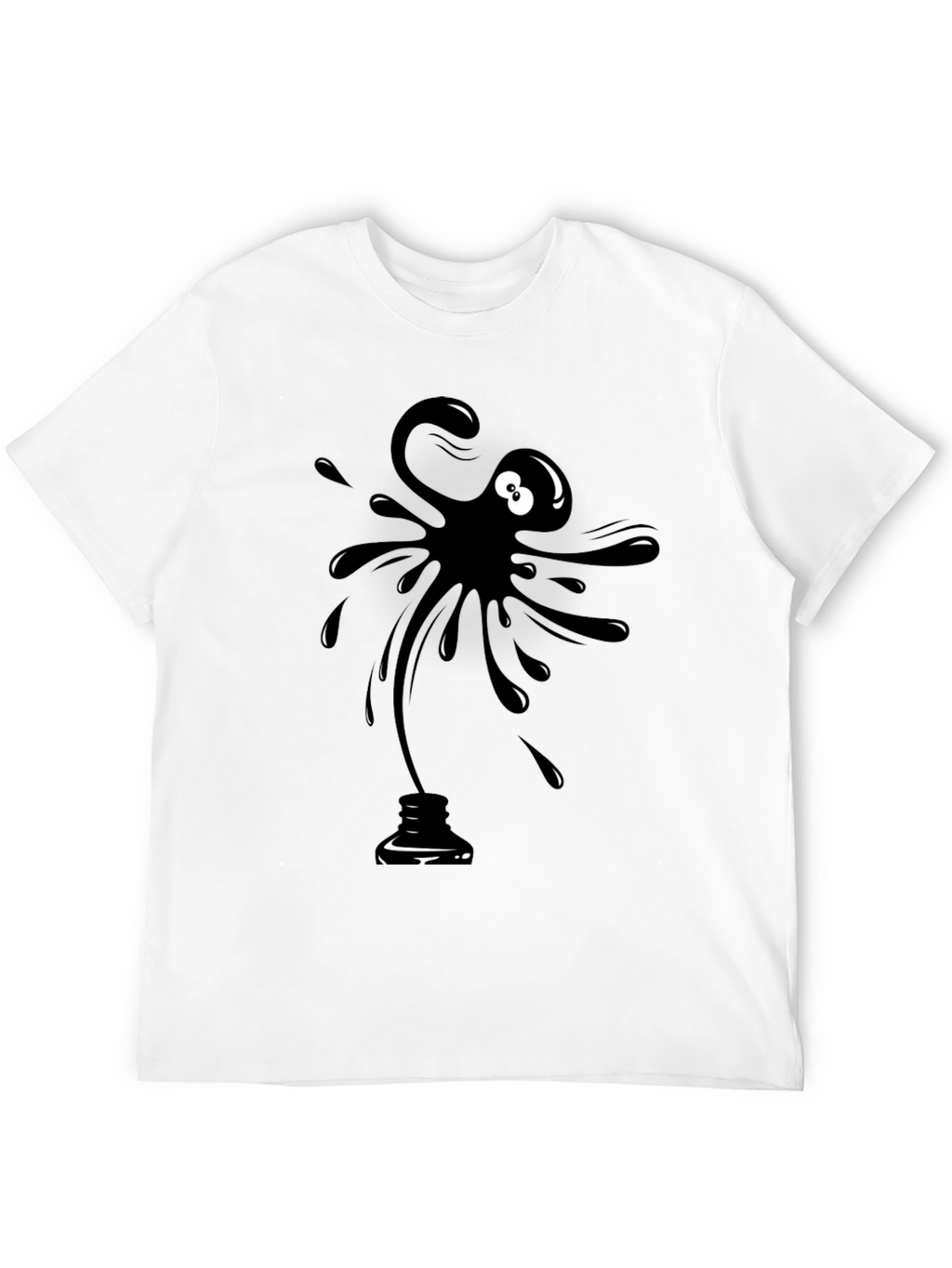Black Ink Blob Graphic T-Shirt - Mens Casual Tee