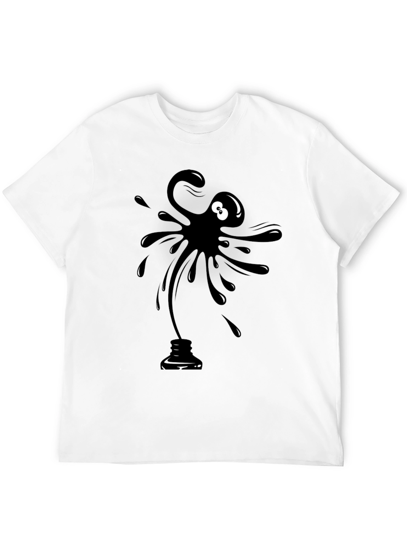 Black Ink Blob Graphic T-Shirt - Mens Casual Tee