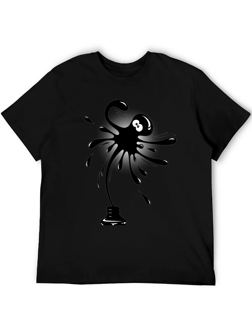 Black Ink Blob Graphic T-Shirt - Mens Casual Tee