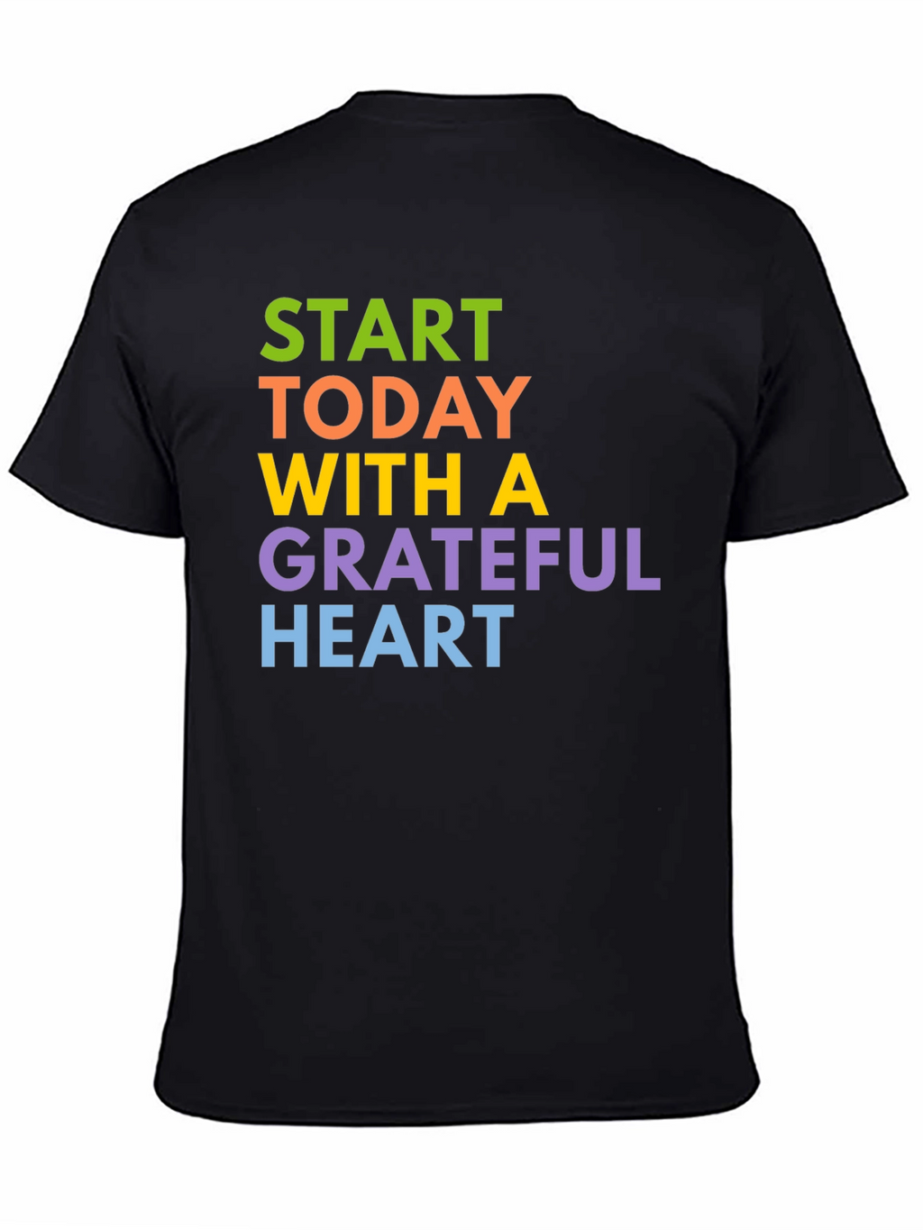 Grateful Heart Graphic Tee - Positive Vibes Black T-Shirt
