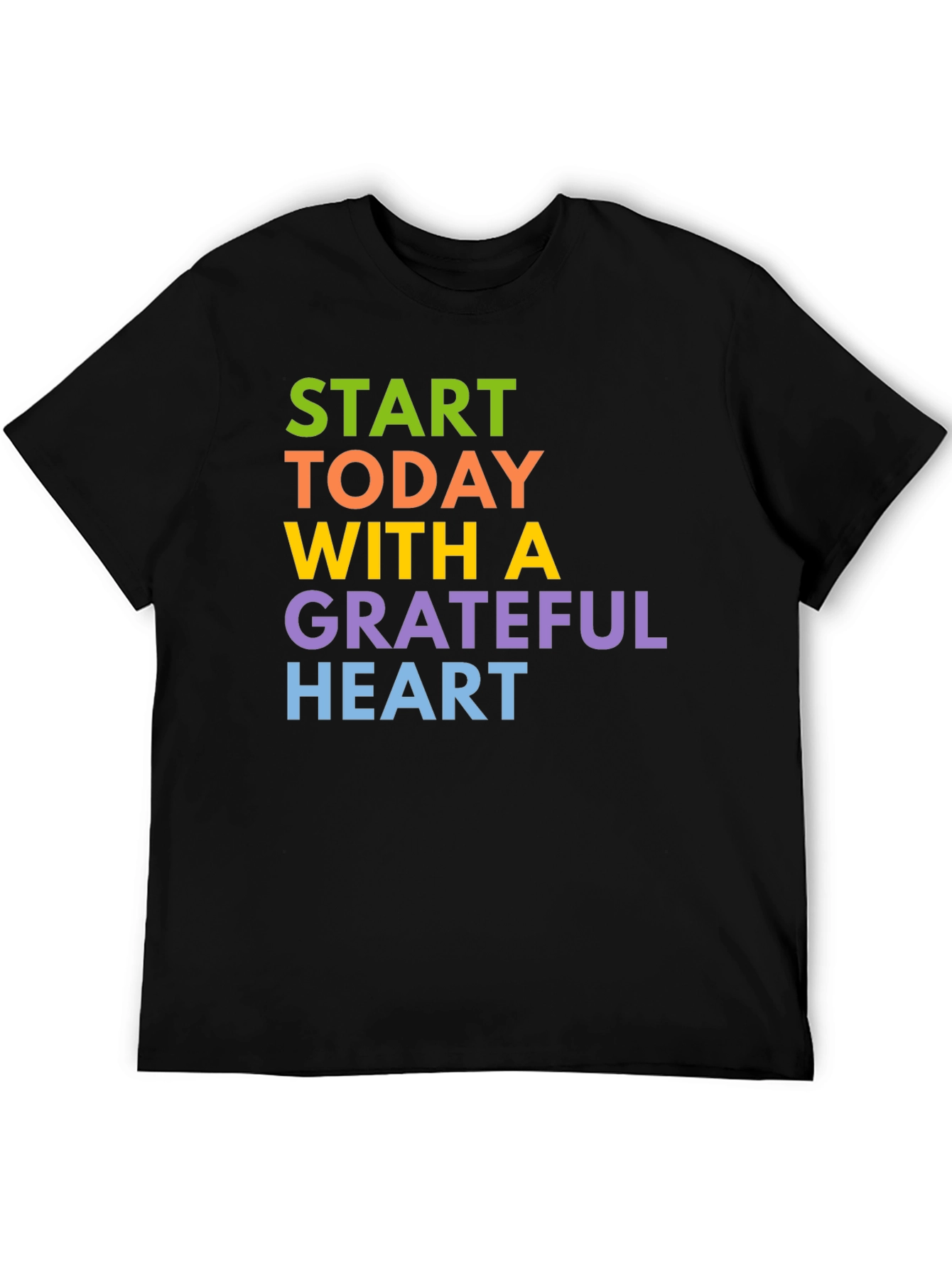 Grateful Heart Graphic Tee - Positive Vibes Black T-Shirt