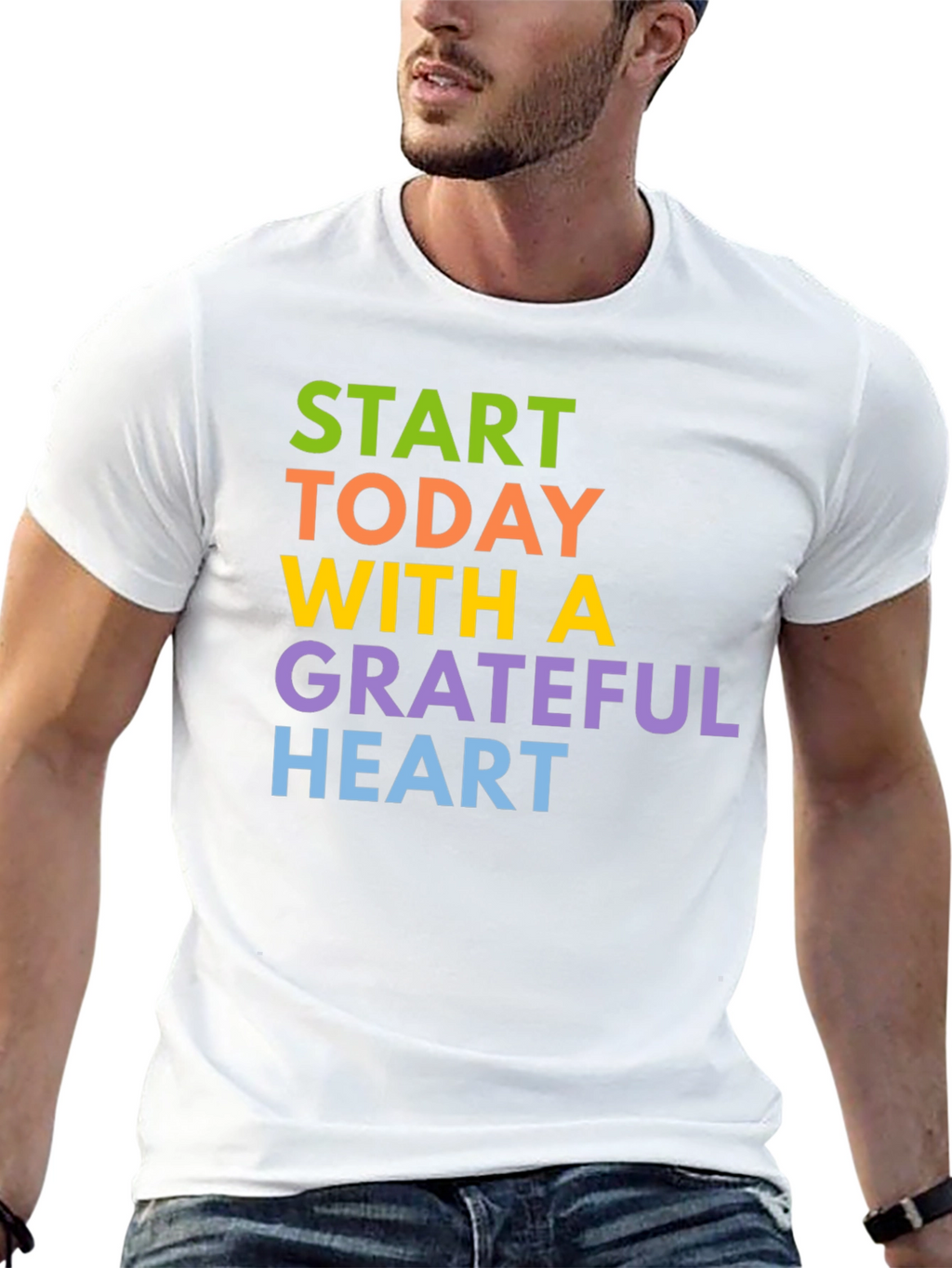 Grateful Heart Graphic Tee - Positive Vibes Black T-Shirt