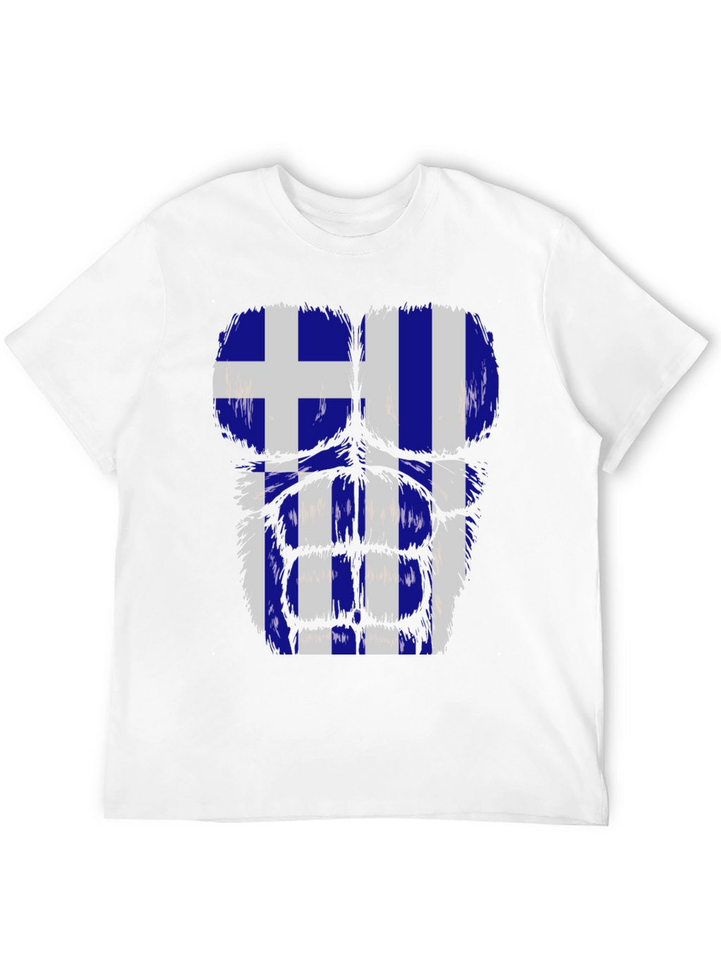 Greek Flag Gorilla Chest T-Shirt