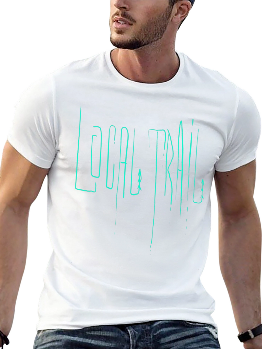 Local Trail Graphic Print Mens Black T-Shirt