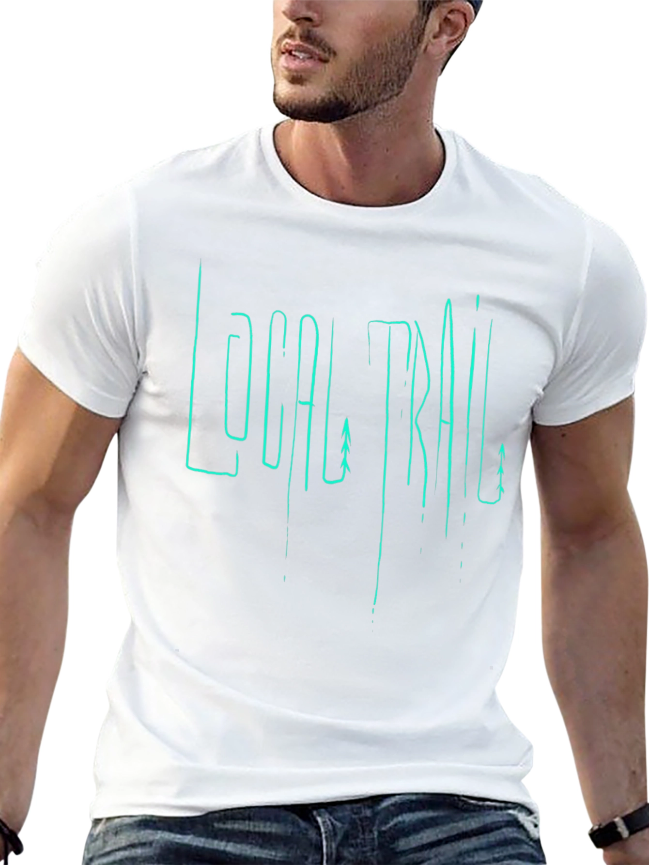 Local Trail Graphic Print Mens Black T-Shirt