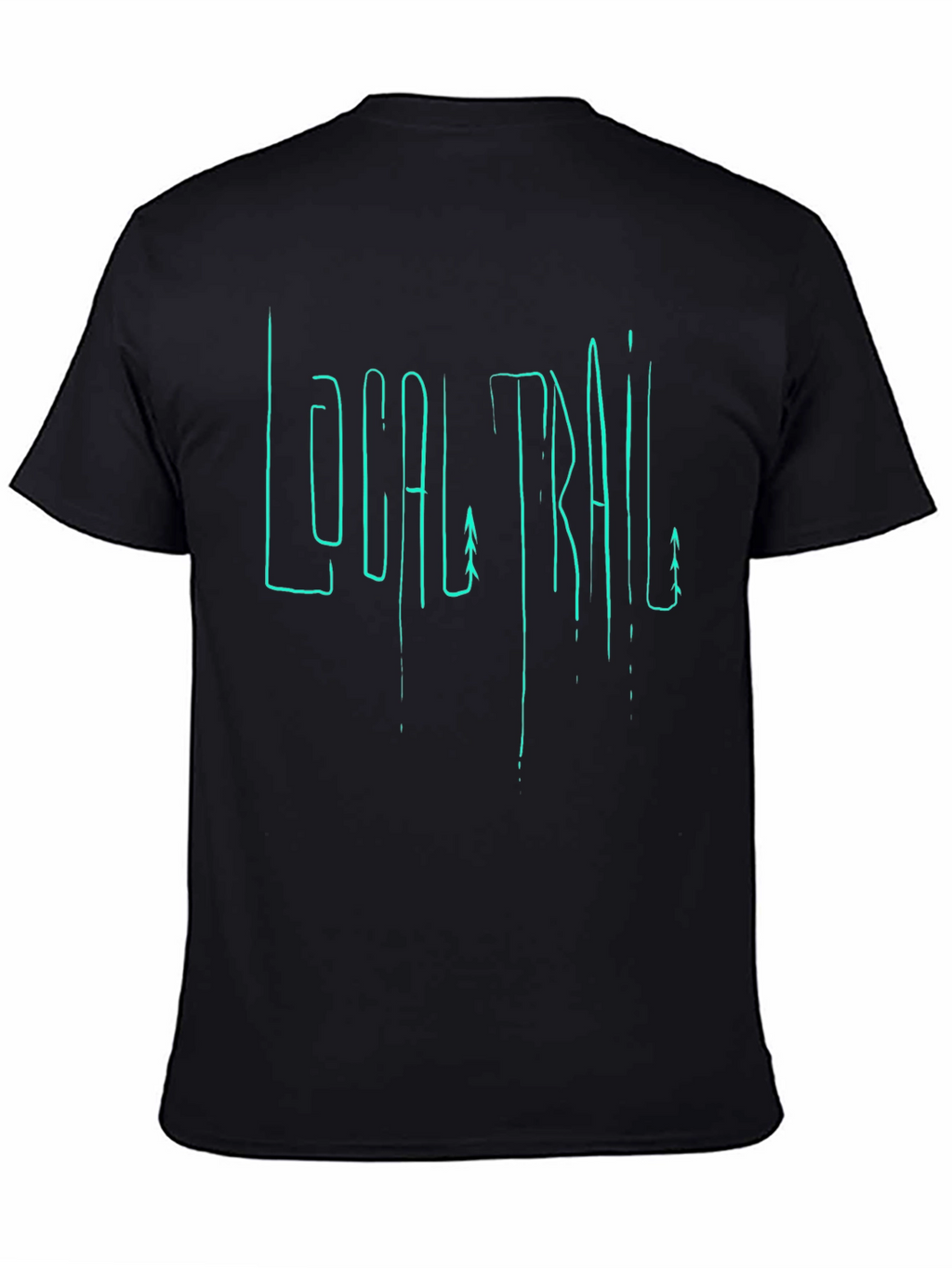 Local Trail Graphic Print Mens Black T-Shirt