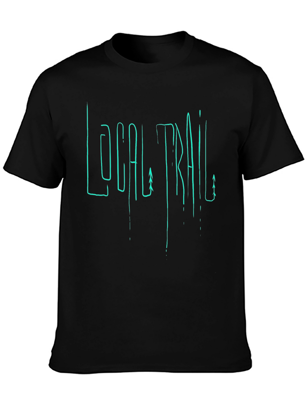 Local Trail Graphic Print Mens Black T-Shirt