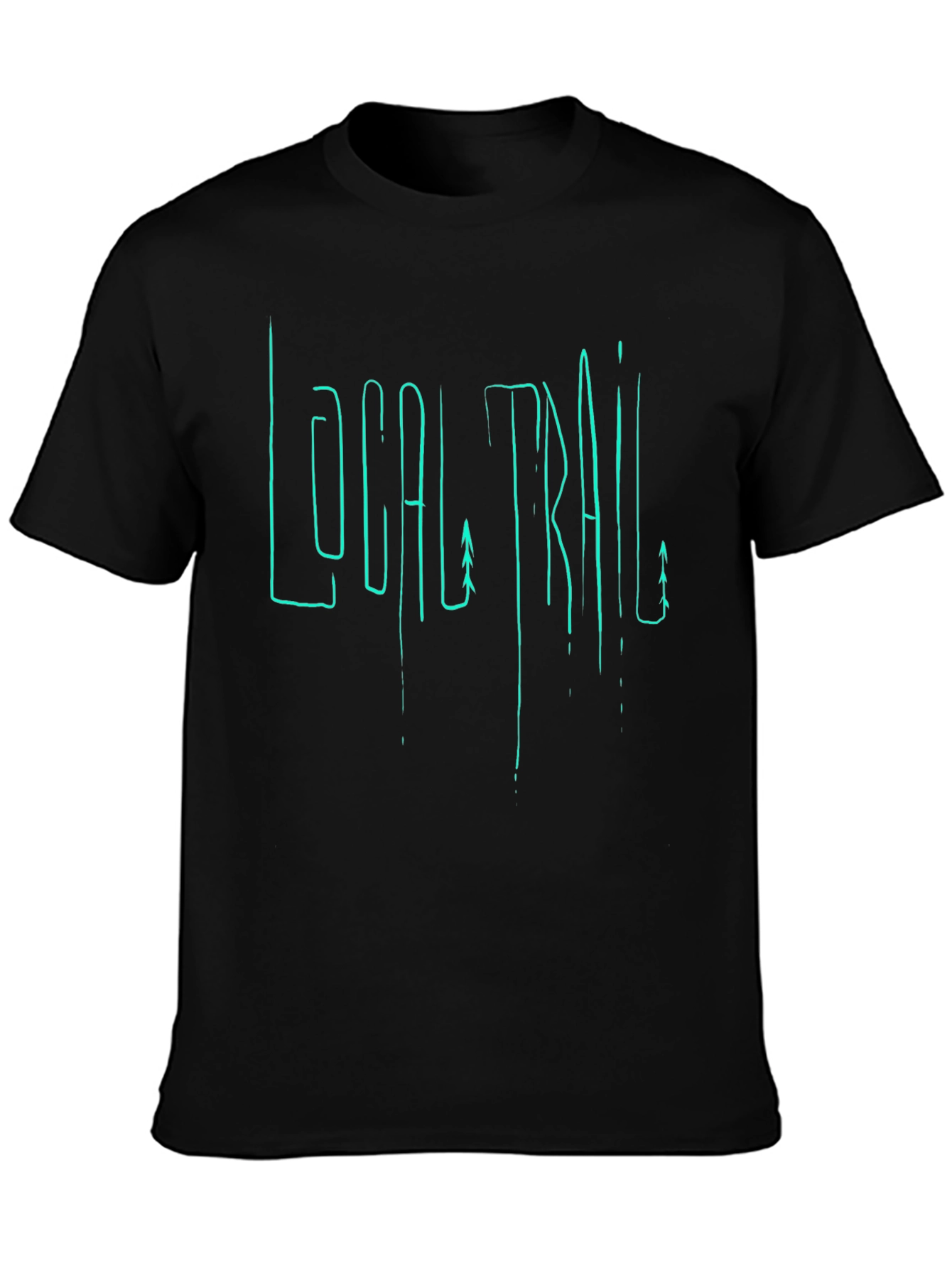 Local Trail Graphic Print Mens Black T-Shirt