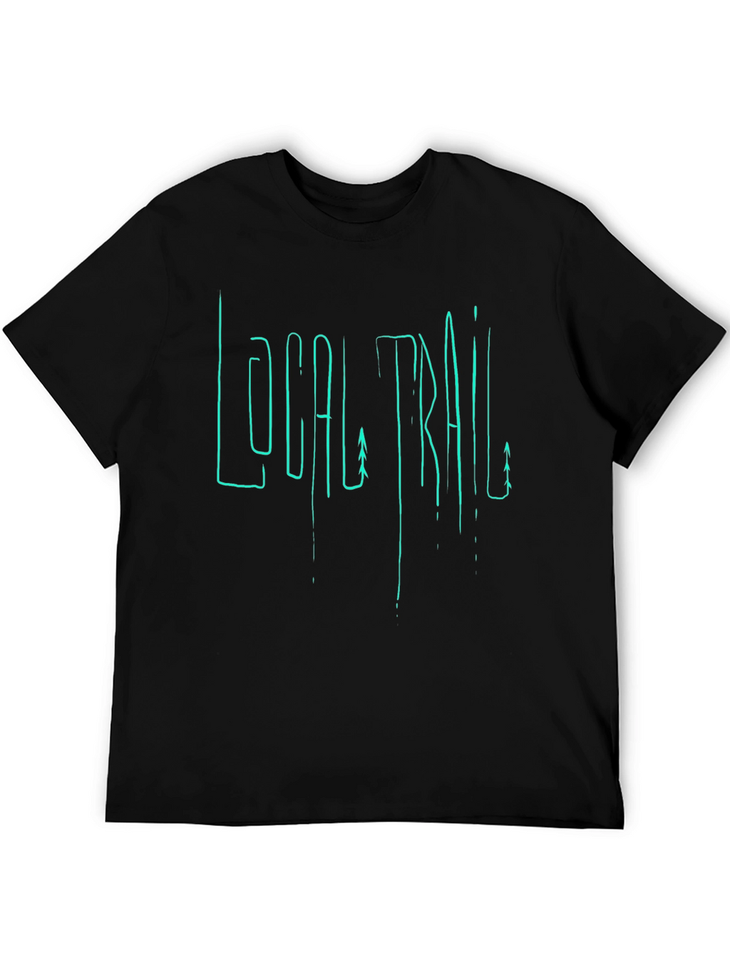 Local Trail Graphic Print Mens Black T-Shirt